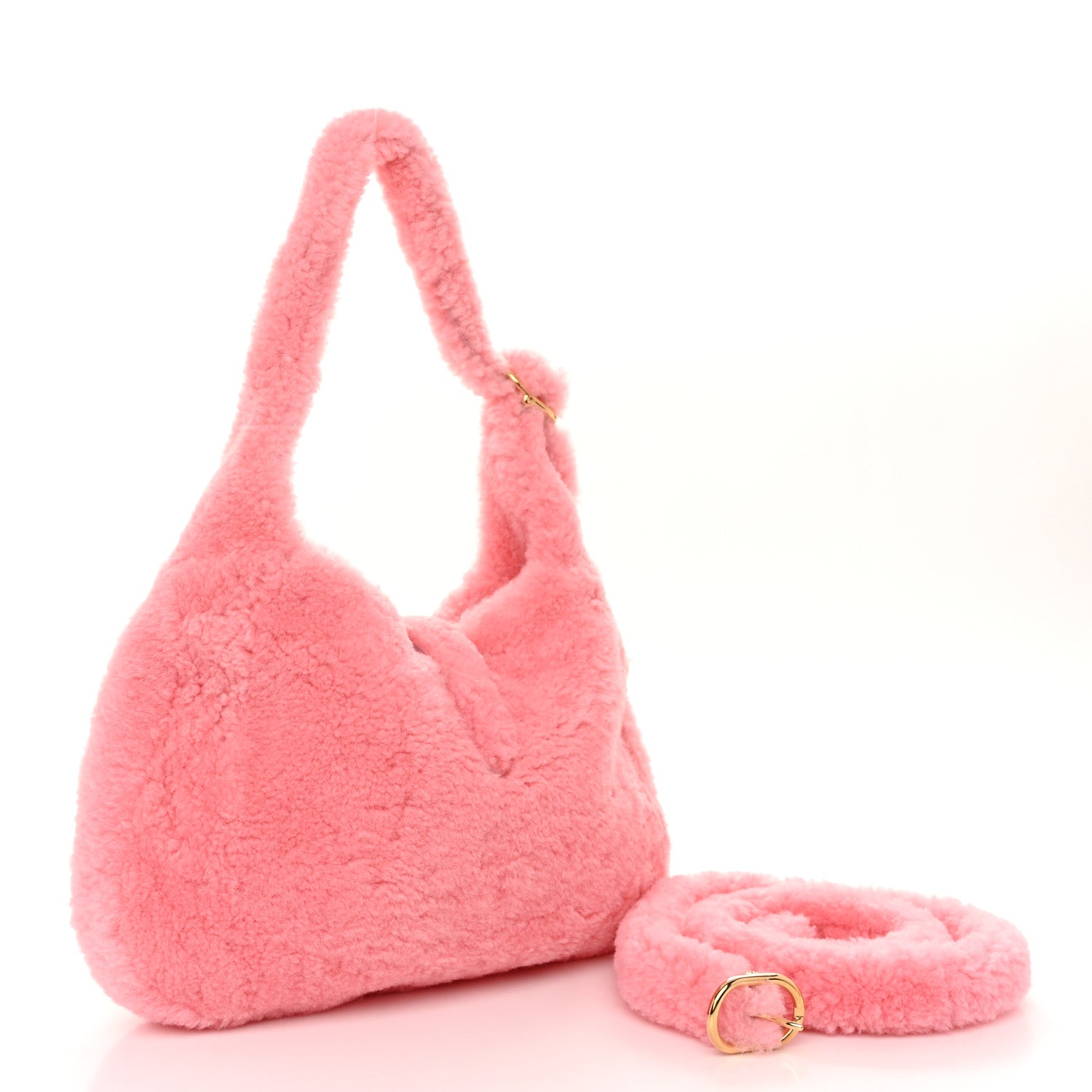 Gucci Shearling Small Jackie 1961 Shoulder Bag Lotus Pink 3 of 10