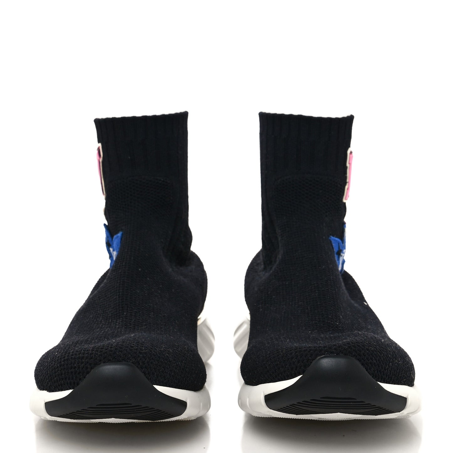 Stretch Fabric LV Black Heart Sock Sneaker 39 Black