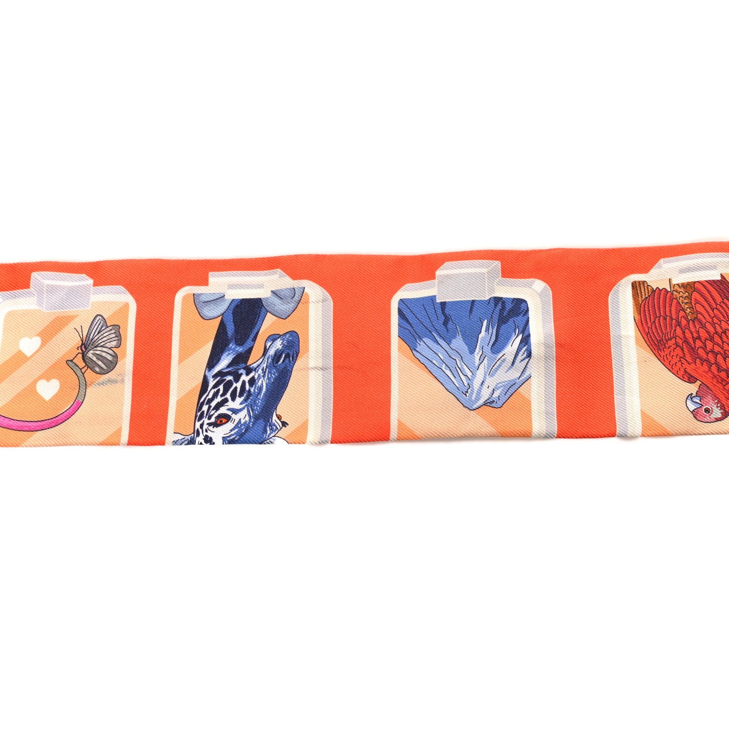 Silk Story Twilly Orange Blue Rose
