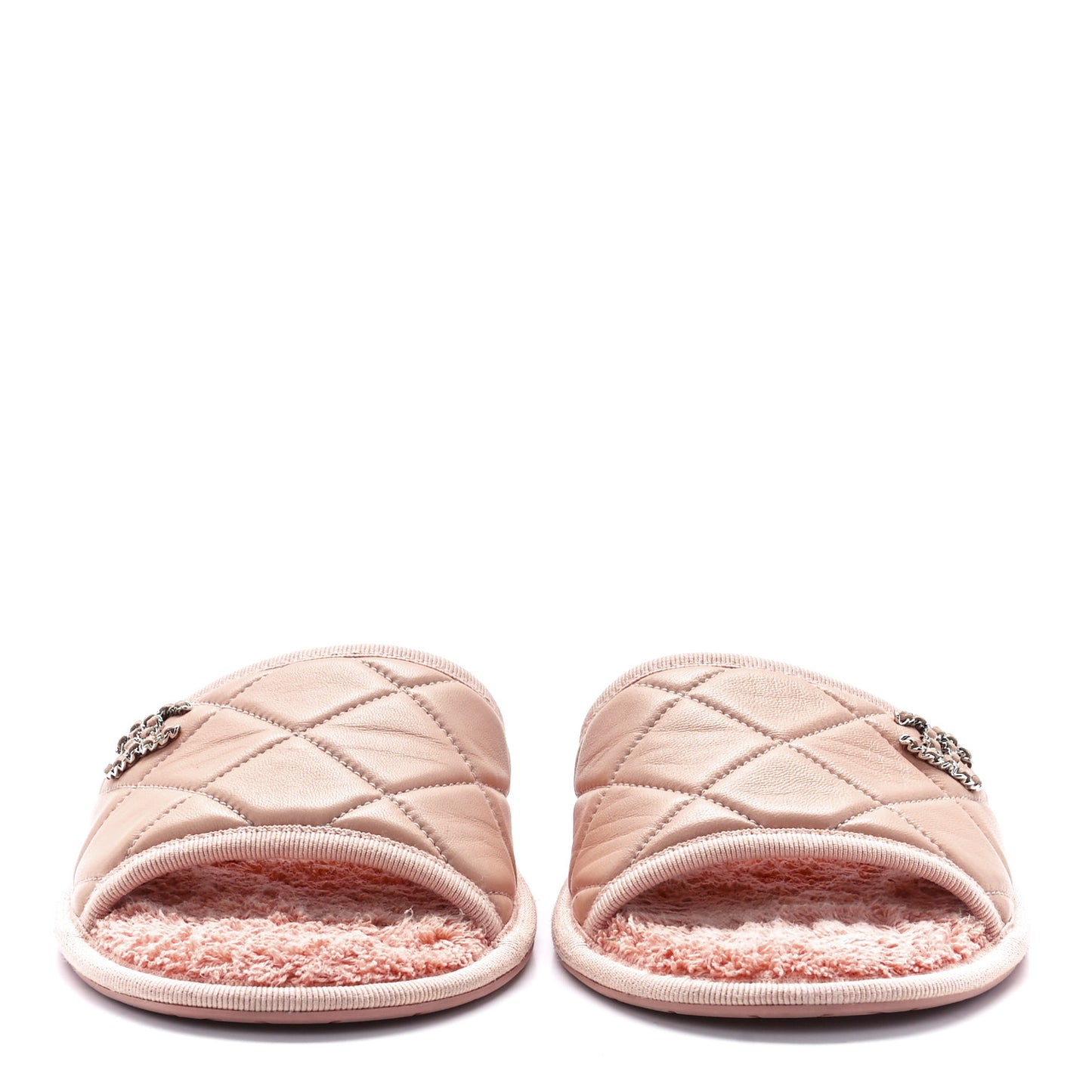 Lambskin CC Flat Mules S Light Pink