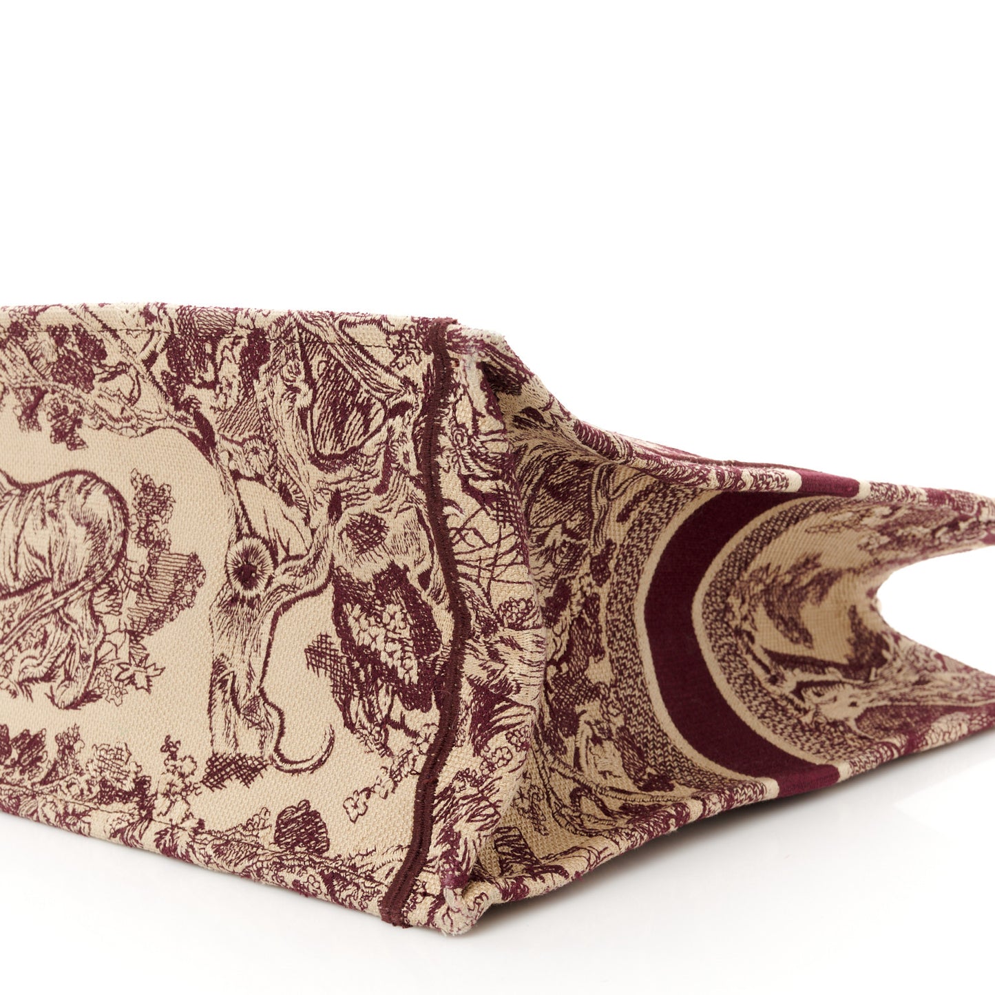 Canvas Embroidered Large Dioriviera Toile De Jouy Book Tote Burgundy