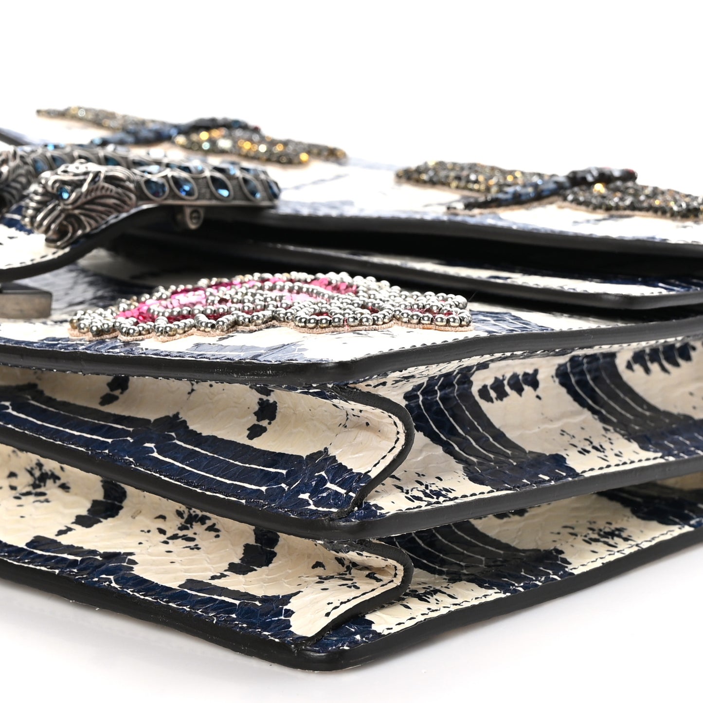 Snakeskin Dragonfly Medium Dionysus Shoulder Bag Blue