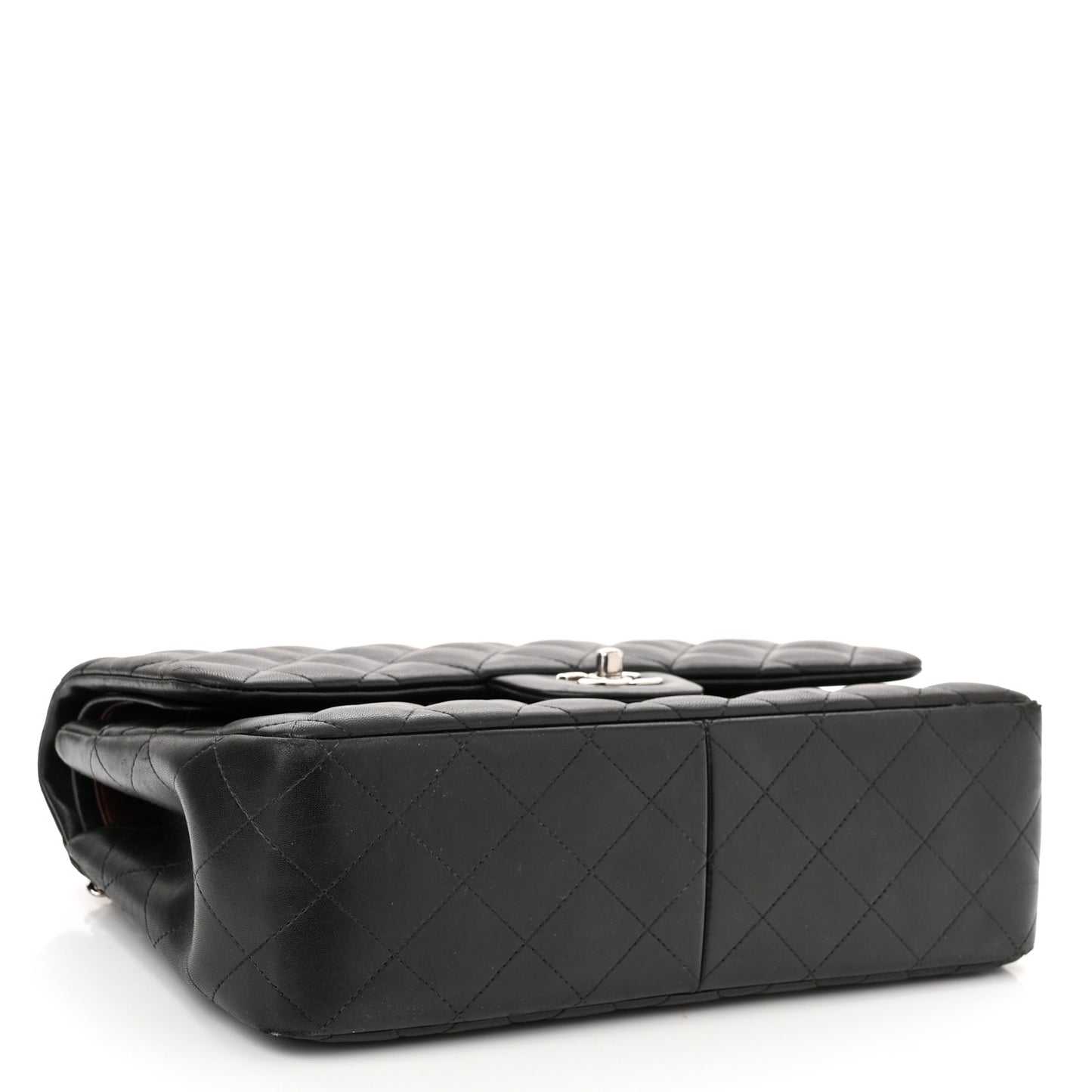 Lambskin Quilted Jumbo Double Flap Black