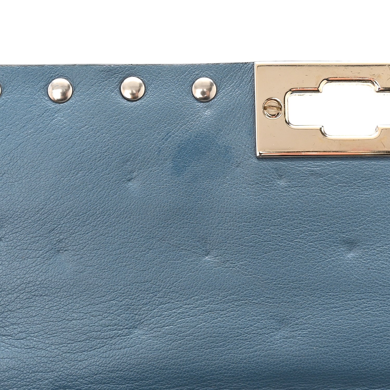 Valentino Garavani Suede Rockstud Spike Wallet on Chain Bright Blue 10 of 11