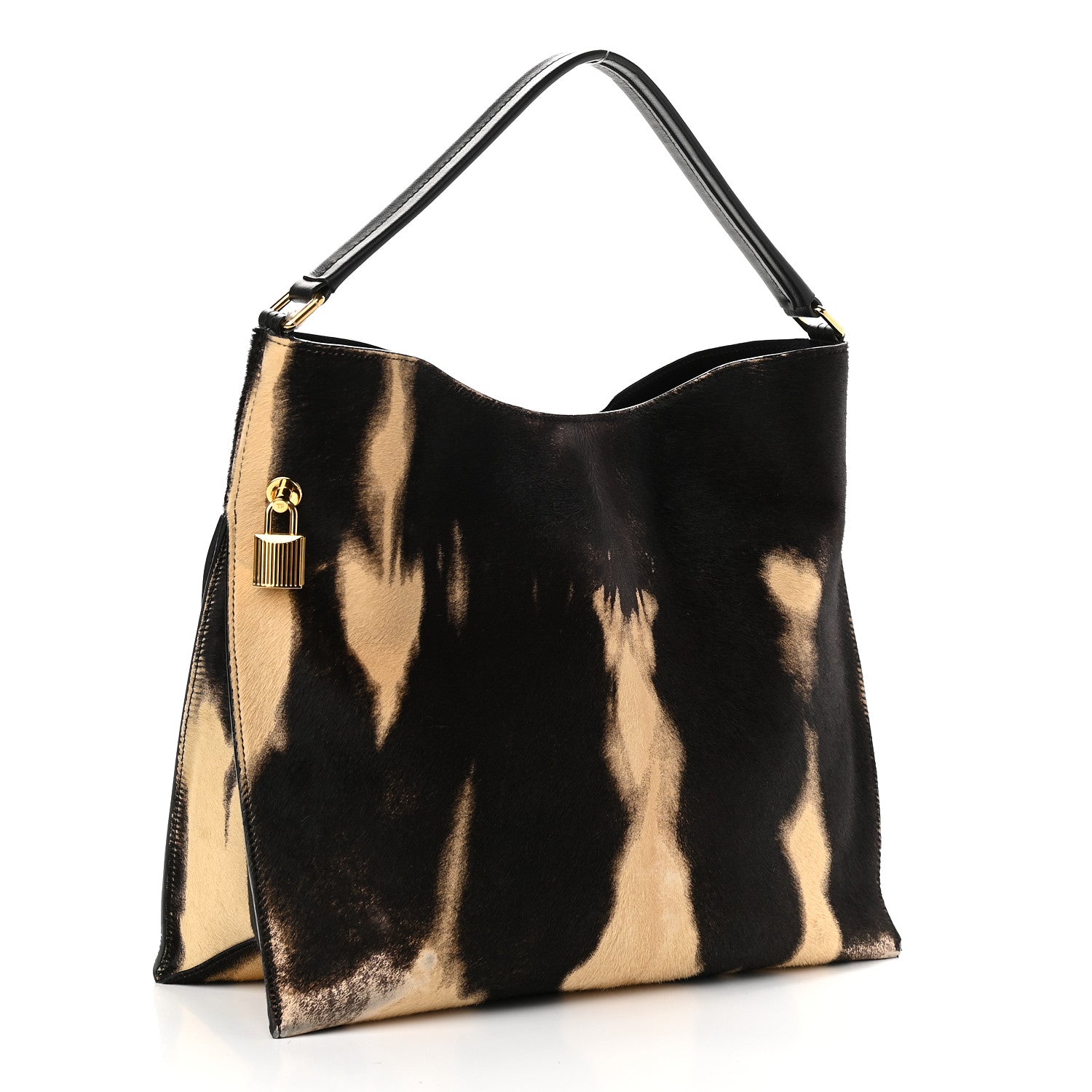 Tom Ford Calf Hair Tie Dye Small Alix Padlock Zip Hobo Bag 4 of 11