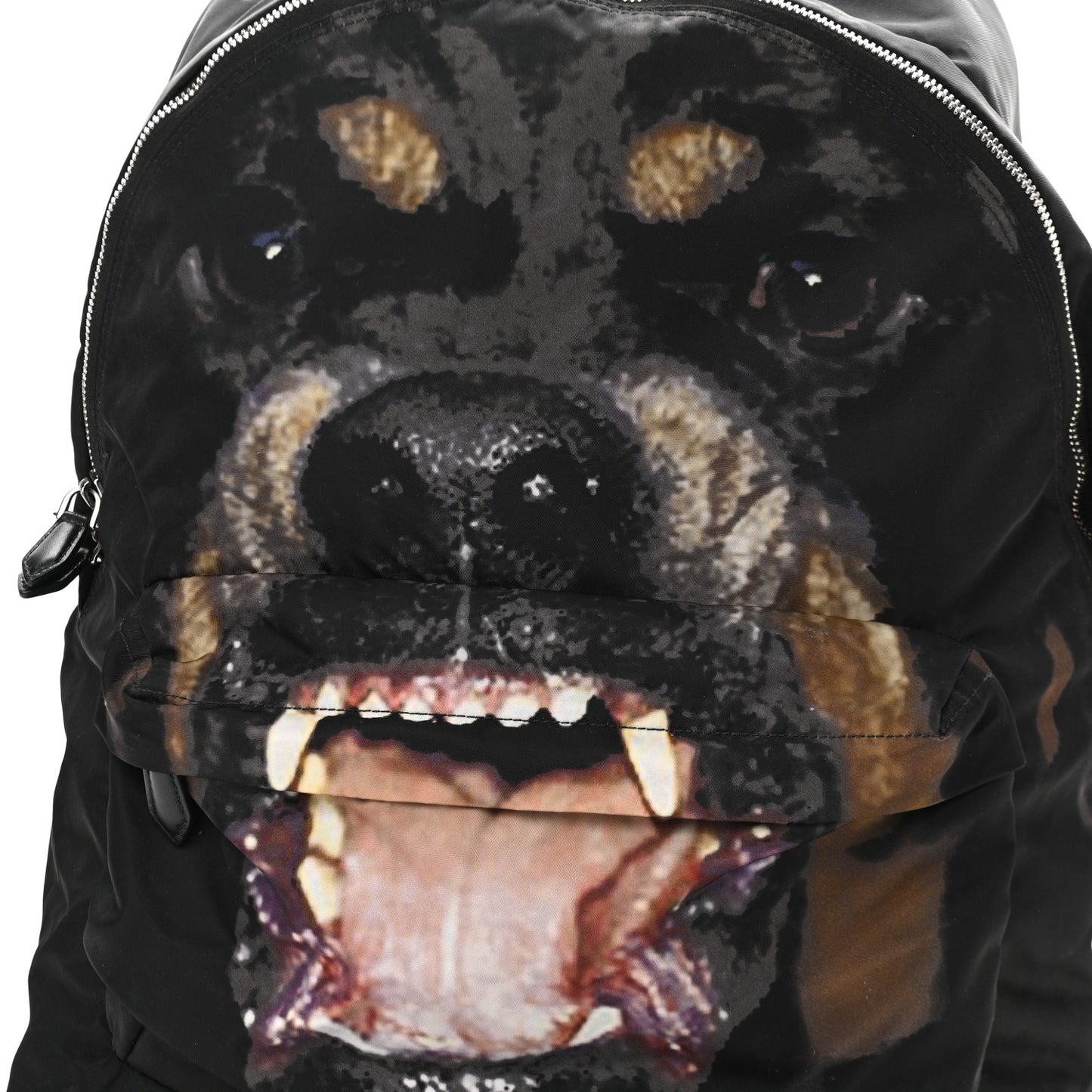 Nylon Rottweiler Print Backpack Black