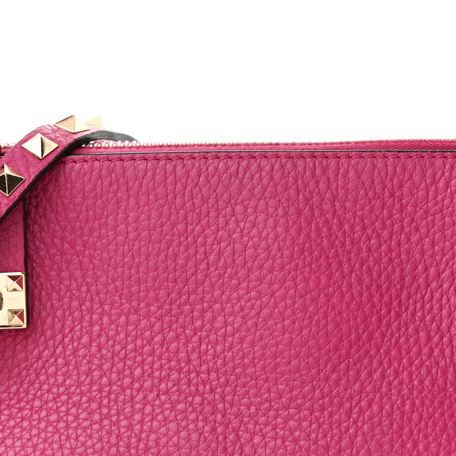 Valentino Garavani Pebbled Calfskin Small Rockstud Flip Lock Shoulder Bag Fuxia 7 of 9