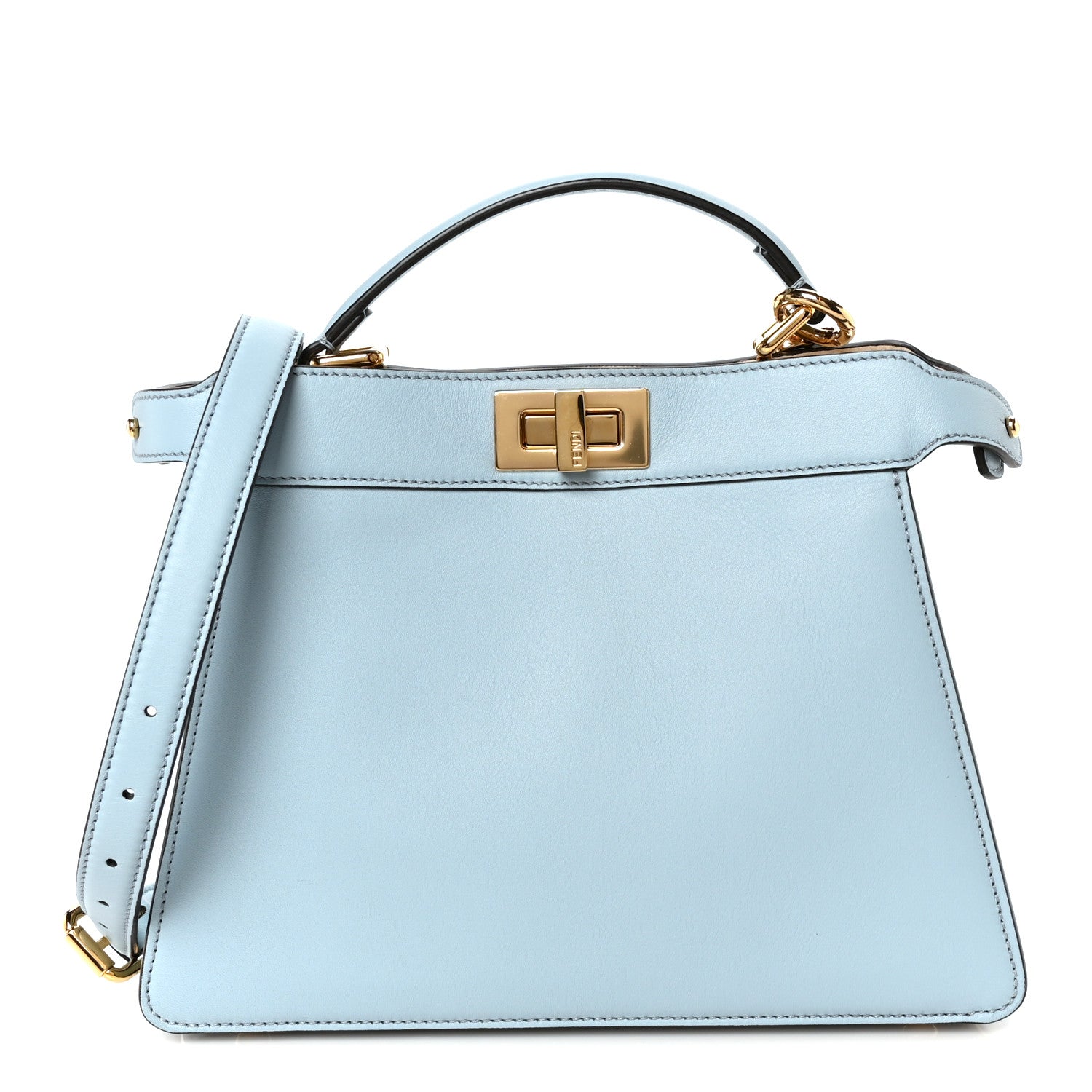 Fendi Vitello Seta Shiny Nappa Small Peekaboo I SEE U Satchel
