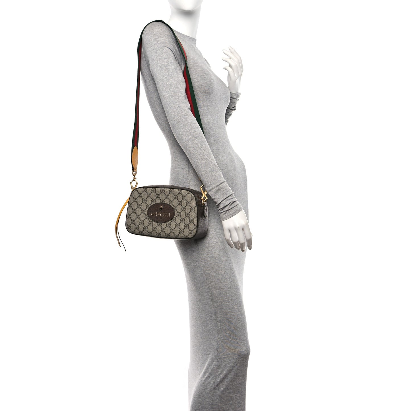 GG Supreme Monogram Web Neo Vintage Shoulder Bag Beige New Acero Crop
