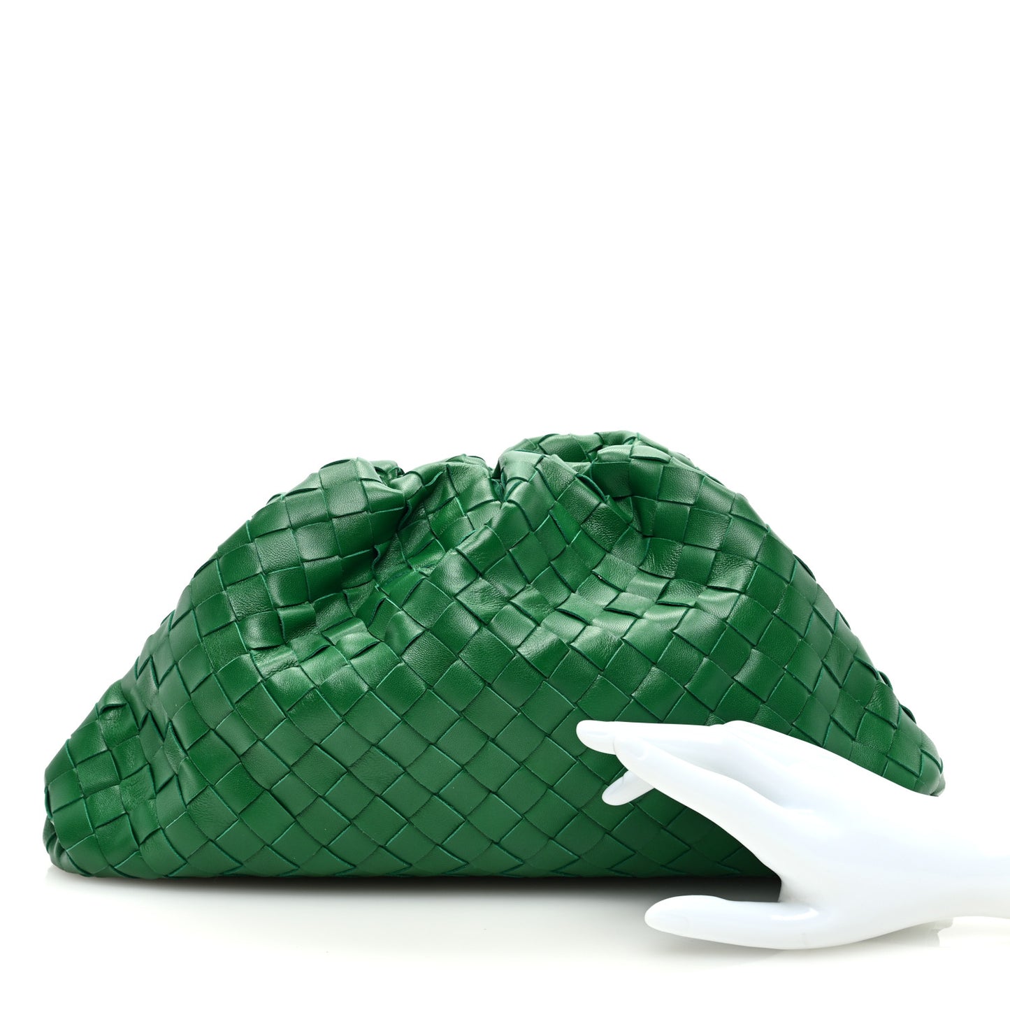 Nappa Maxi Intrecciato The Pouch Oversized Clutch Racing Green