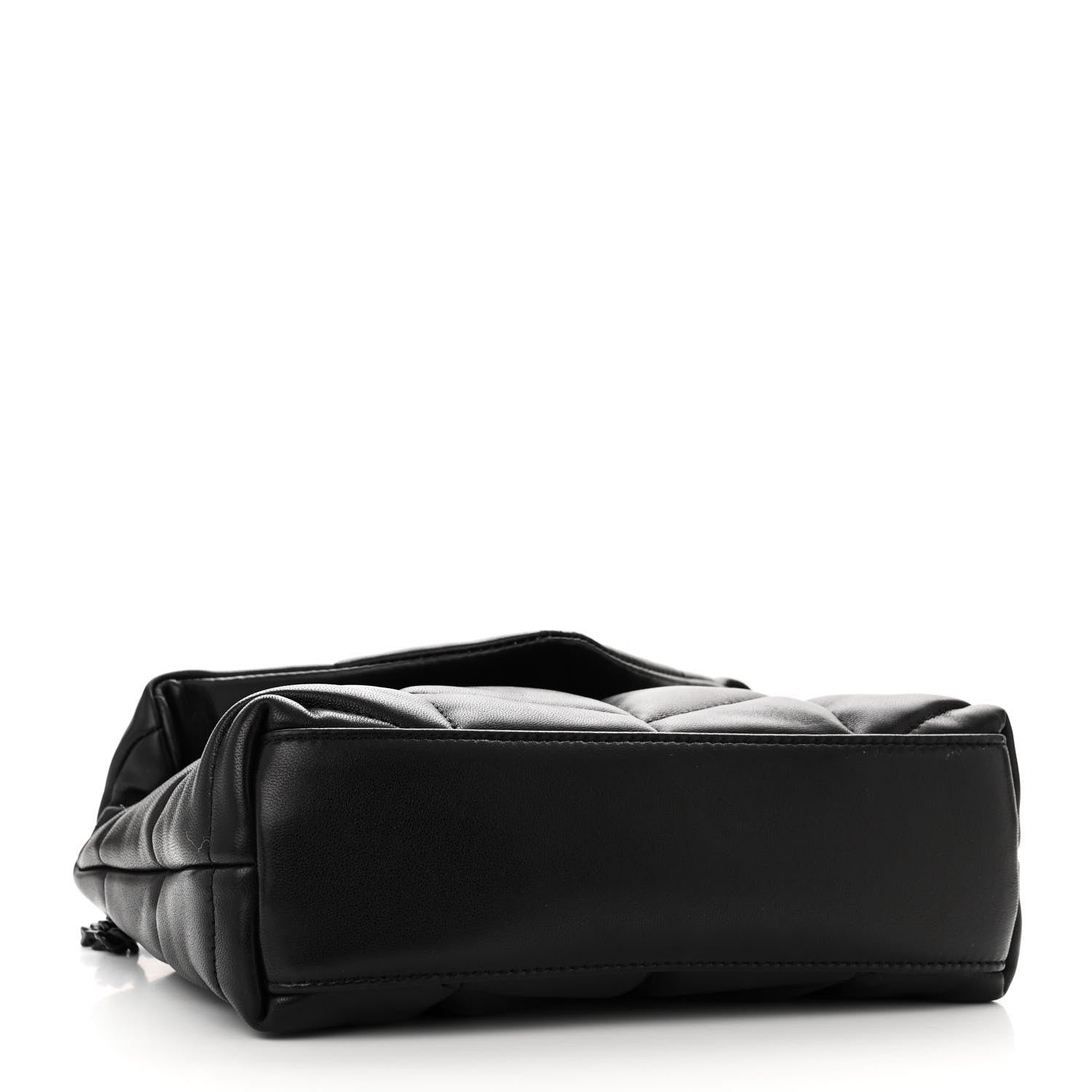 Saint Laurent Lambskin Quilted Toy Loulou Puffer Monogram Monochrome Chain Satchel Black 4 of 11