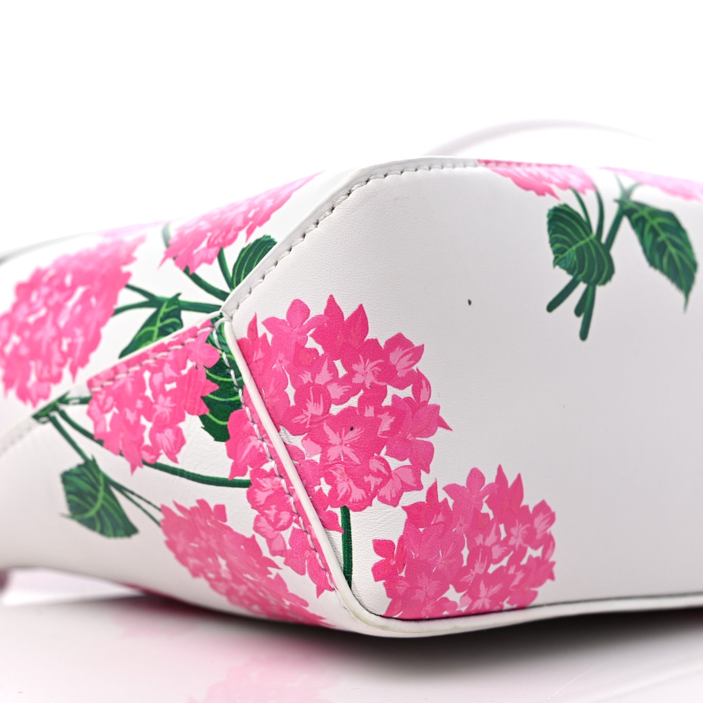 Satin Calfskin Flower Print Mini Puzzle Edge Bag White Multicolor