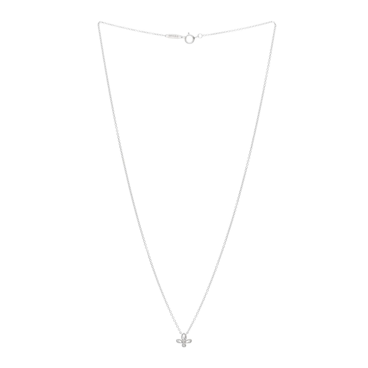Platinum Diamond Fleur de Lis Pendant Necklace