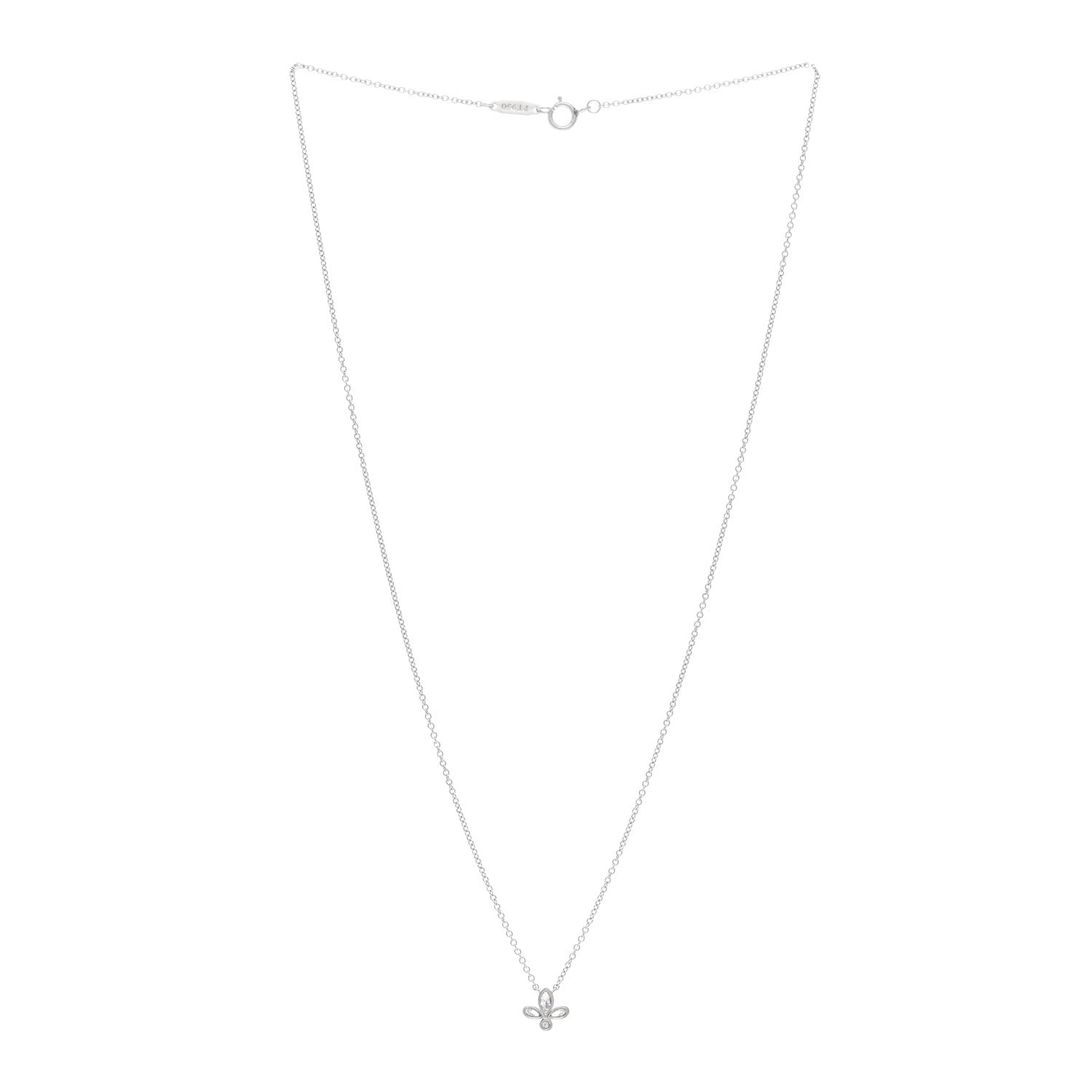 Tiffany Platinum Diamond Fleur de Lis Pendant Necklace 3 of 5