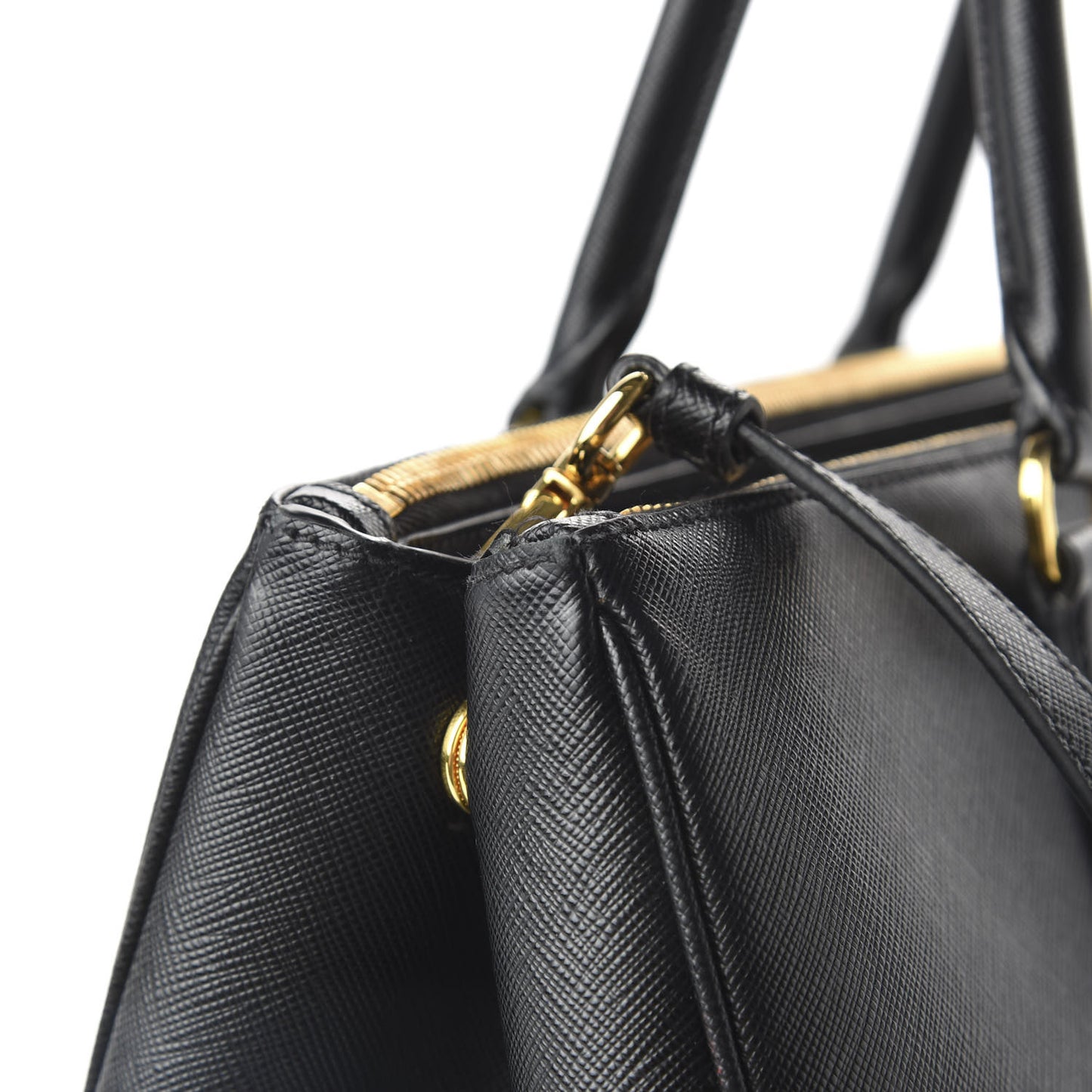 Saffiano Large Galleria Double Zip Tote Black