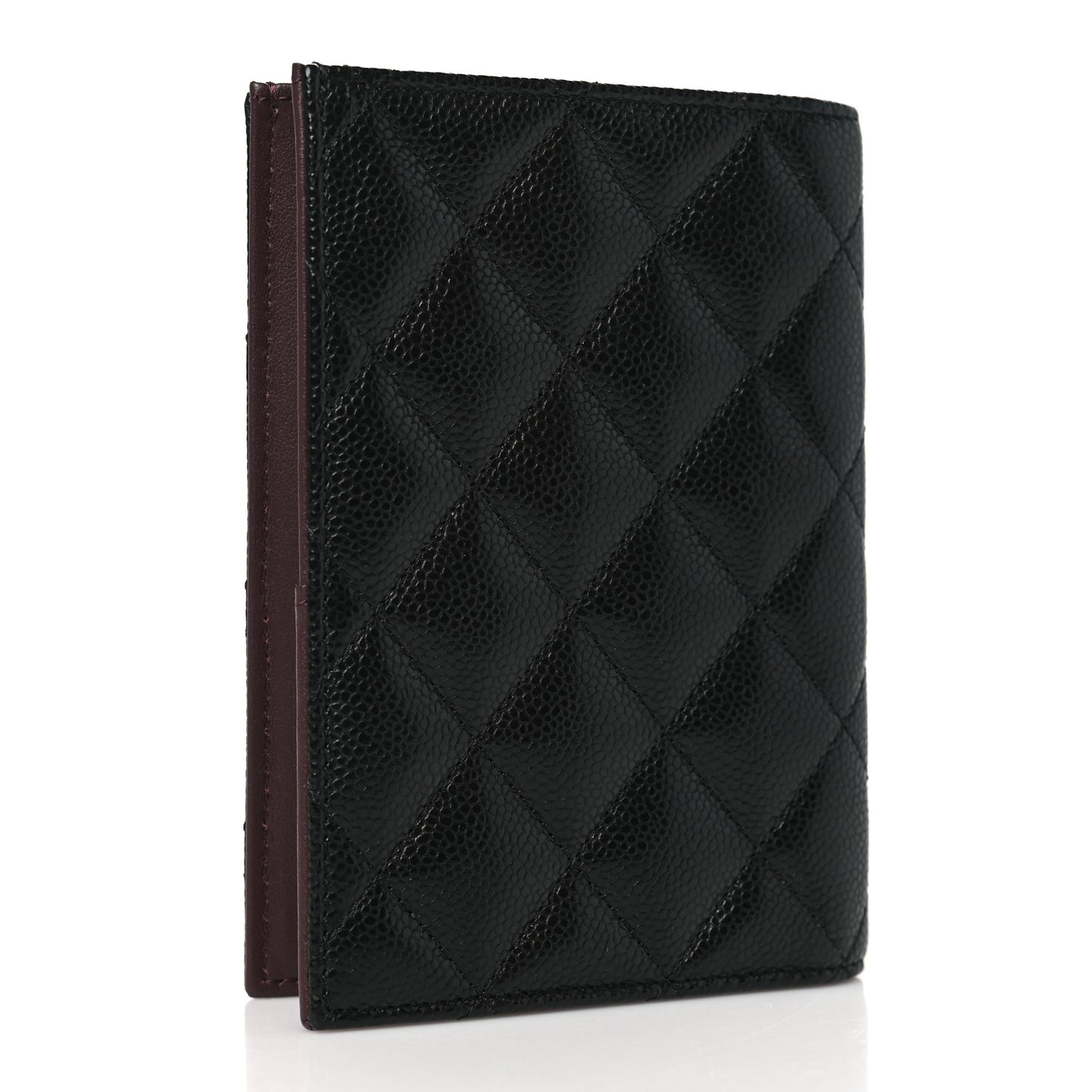 Caviar Quilted Passport Holder Black