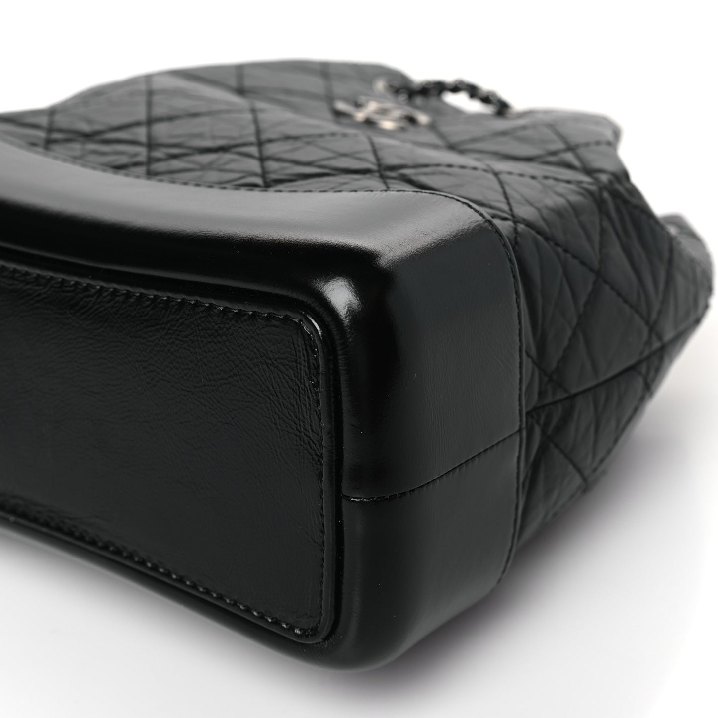 Aged Calfskin Quilted Small Gabrielle Backpack Black