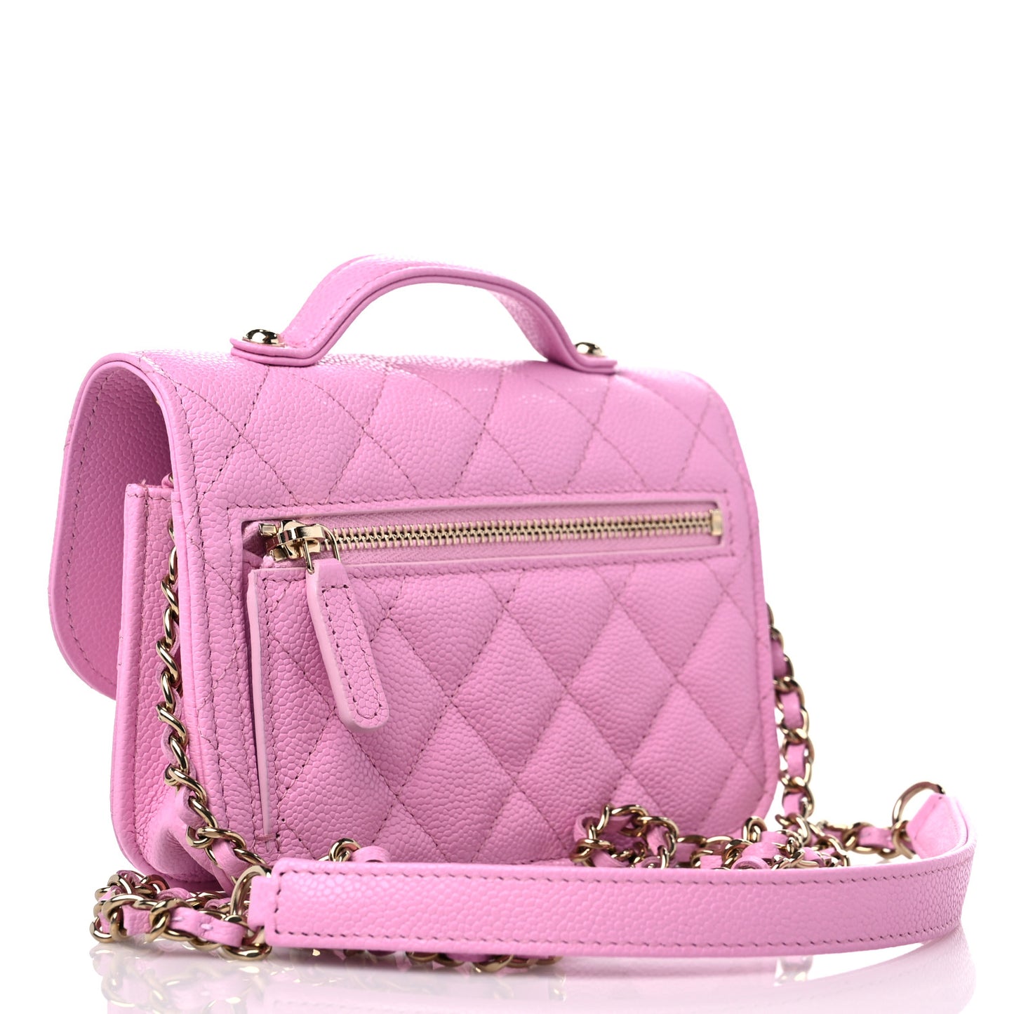 Caviar Quilted Business Affinity Clutch With Chain Flap Lilac