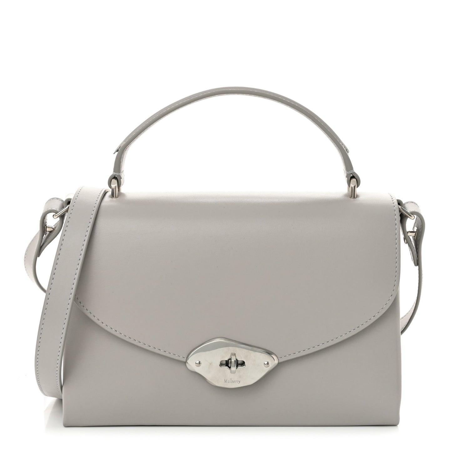 High Gloss Calfskin Lana Top Handle Pale Grey