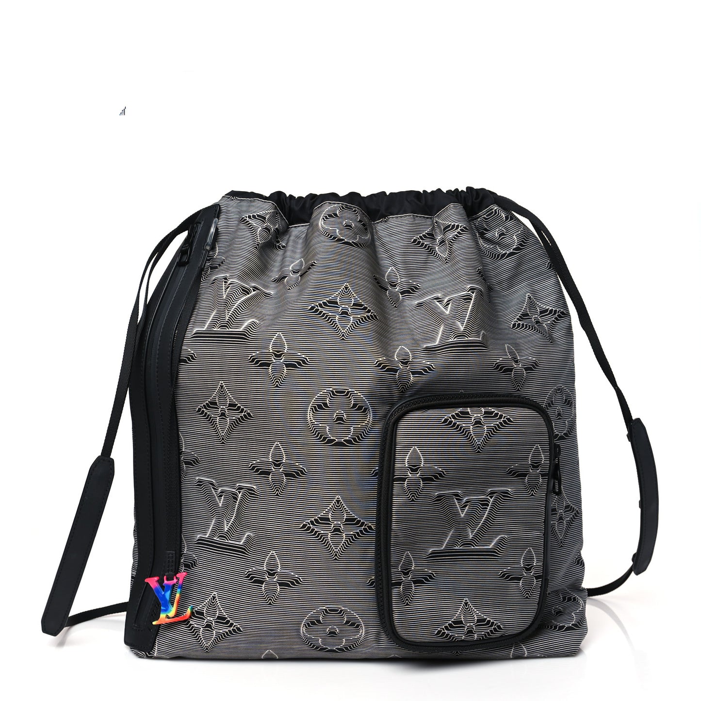 Monogram 3D 2054 Drawstring Backpack Grey Black