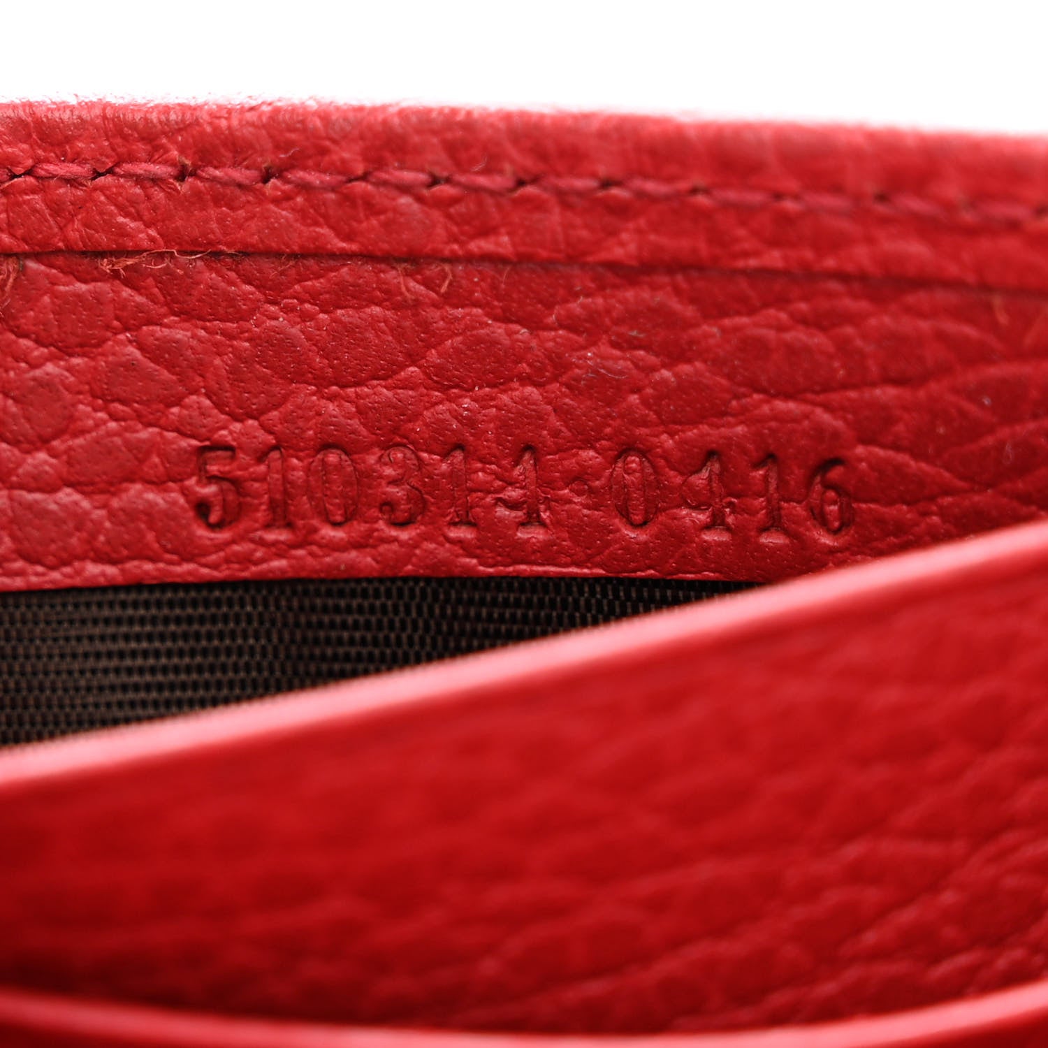 Gucci Dollar Calfskin Interlocking G Chain Wallet Red 7 of 12