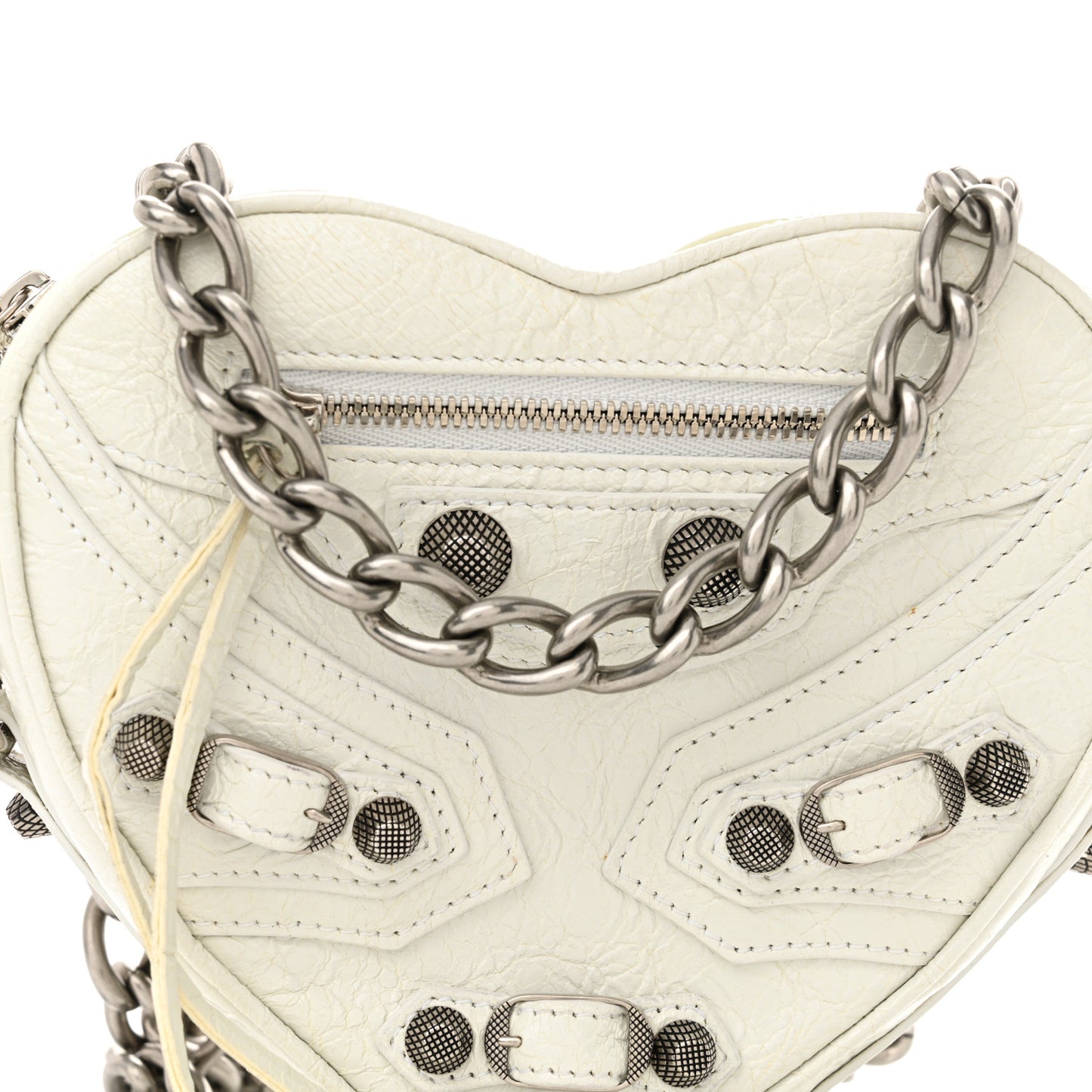Agneau Arena Mini Le Cagole Heart Bag Optic White