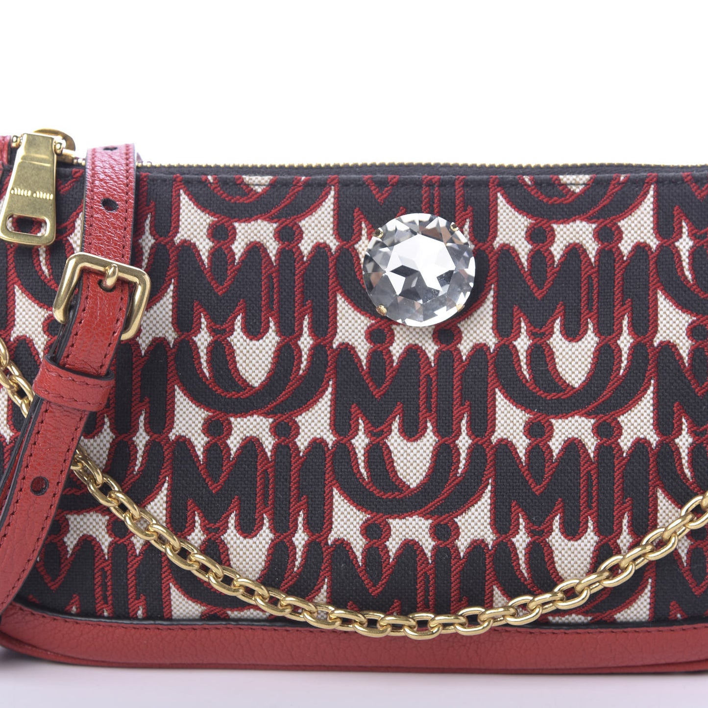Jacquard Madras Logo Crossbody Red