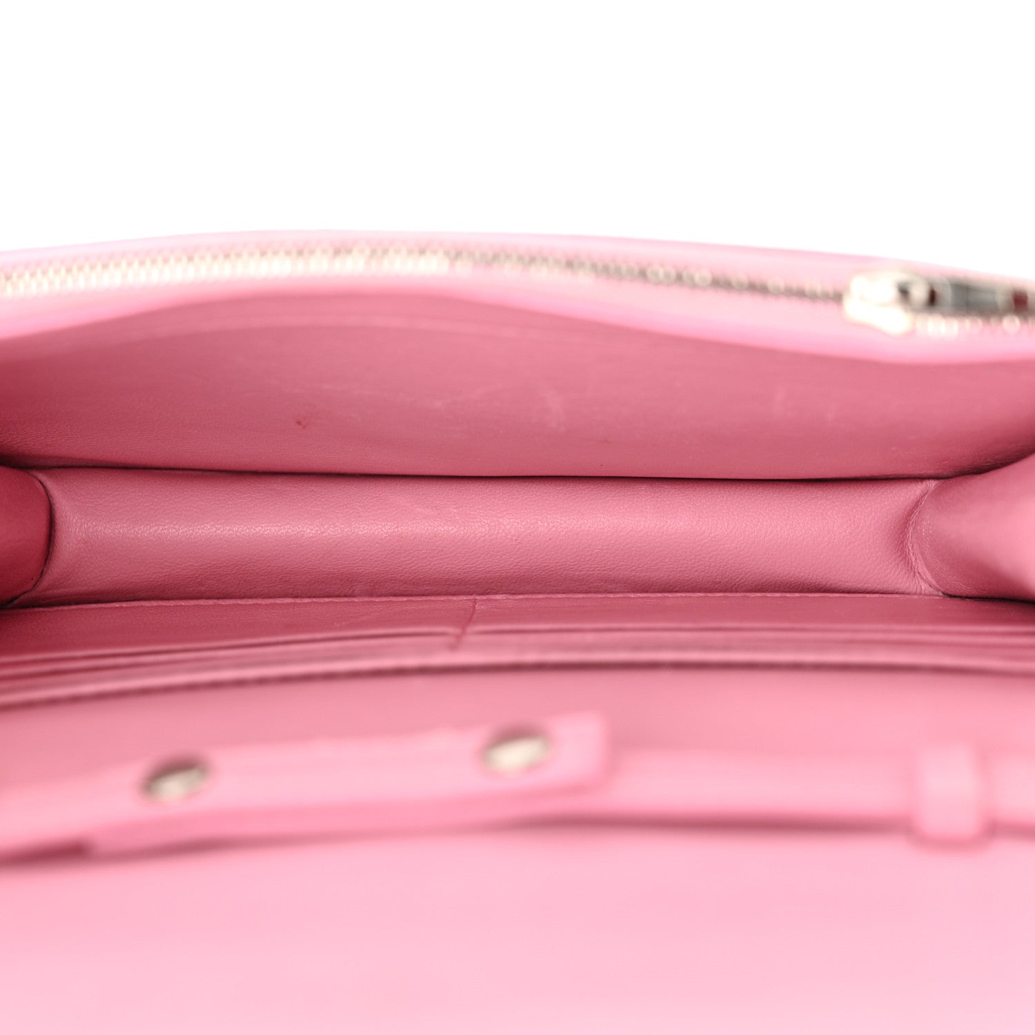 Balenciaga Patent Crocodile Embossed B Wallet On Chain Pink 5 of 18