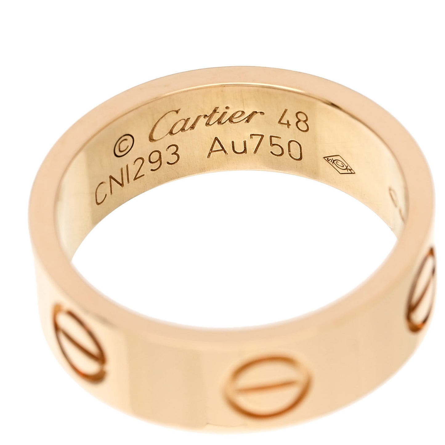18K Yellow Gold 5.5mm LOVE Ring 48 4.5