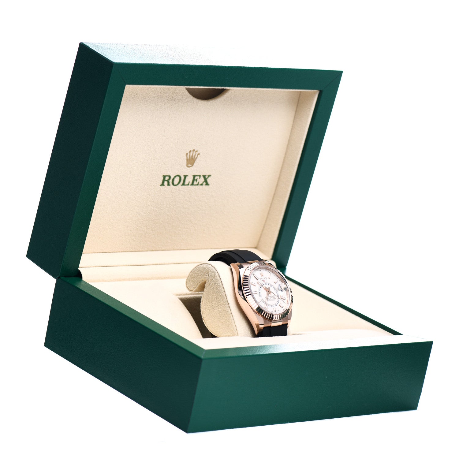 Rolex 18K Everose Gold Oysterflex 42mm Oyster Perpetual Sky-Dweller Watch White 326235 5 of 5