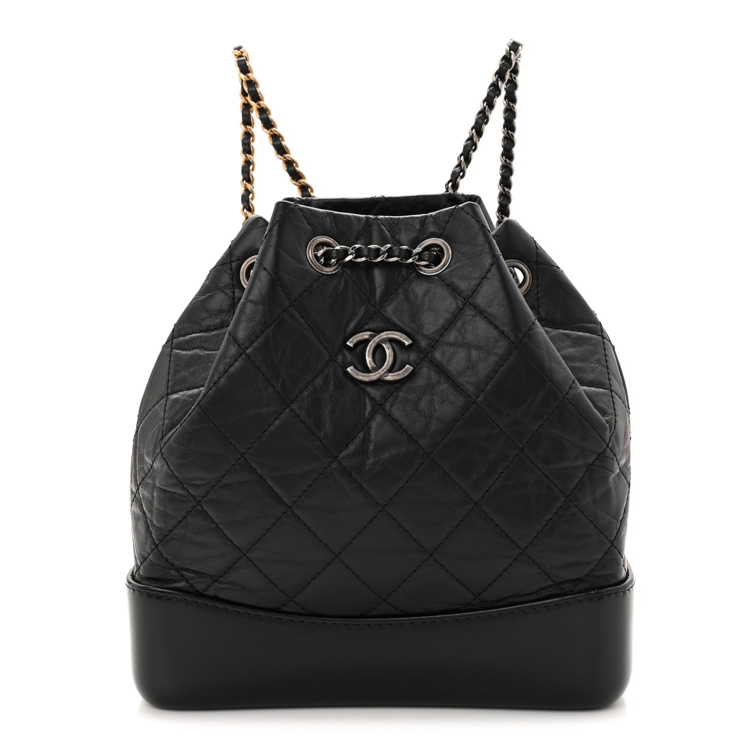 Chanel Aged Calfskin Quilted Small Gabrielle Backpack Black  display picture 3