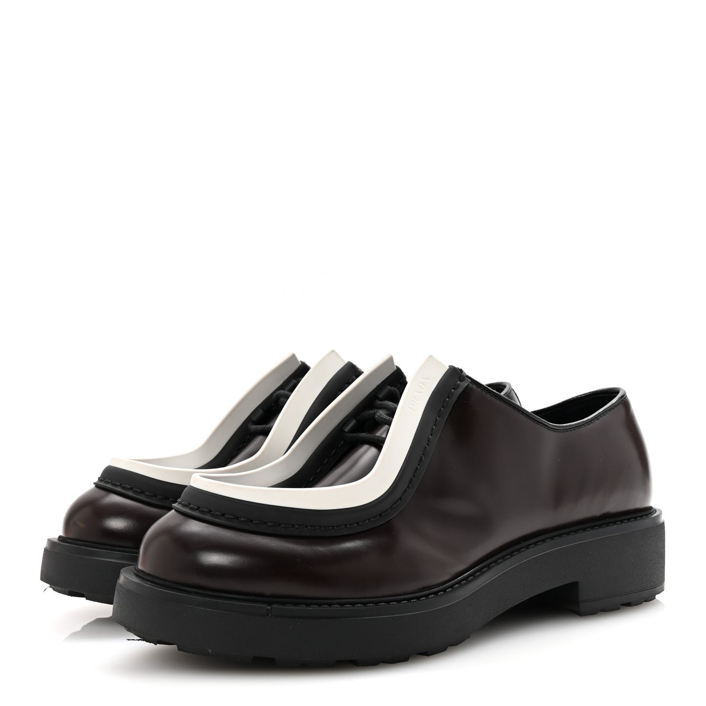 Spazzolato Rois Monolith 55mm Derby Loafers 8 Dark Brown Black