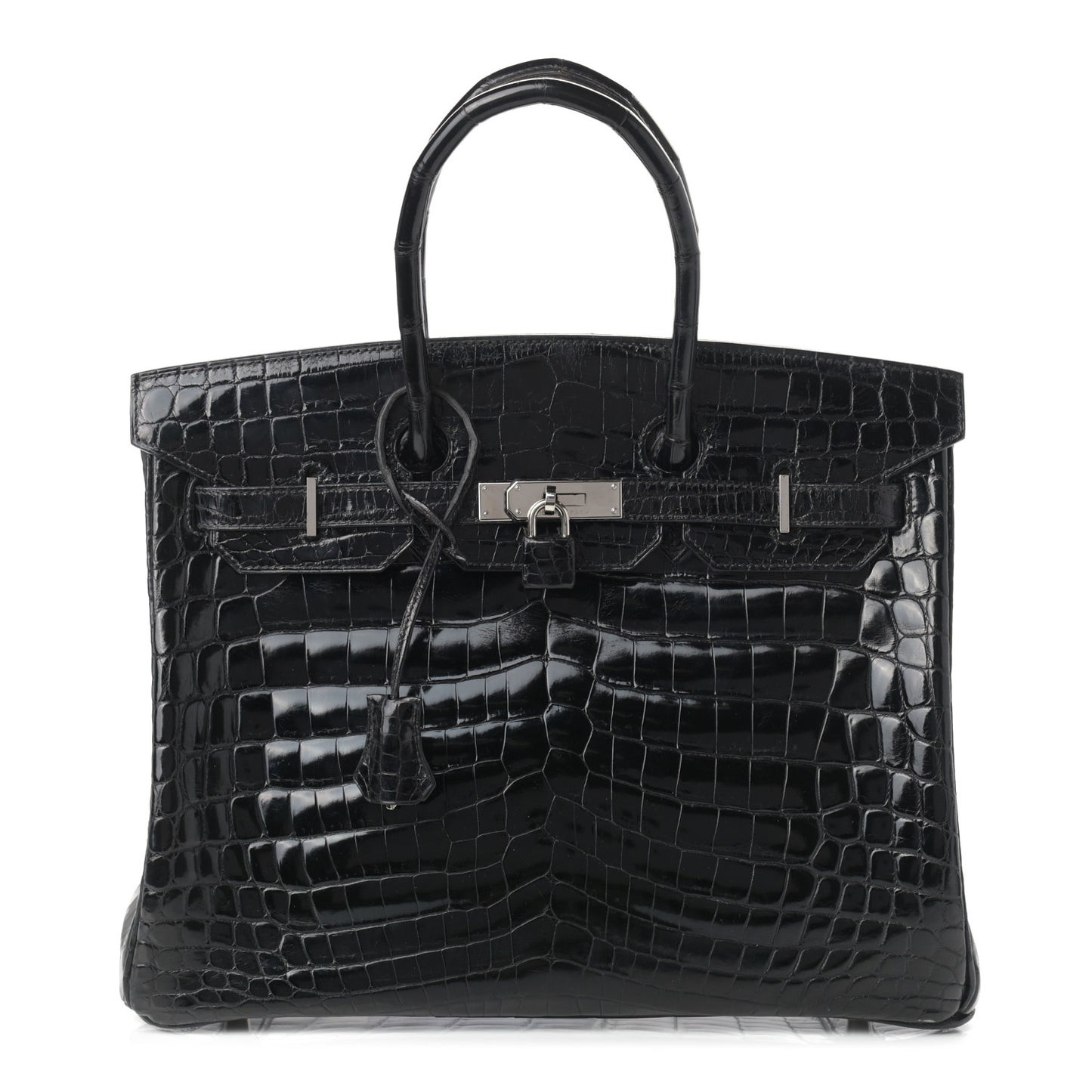 Shiny Niloticus Crocodile Birkin 35 Black