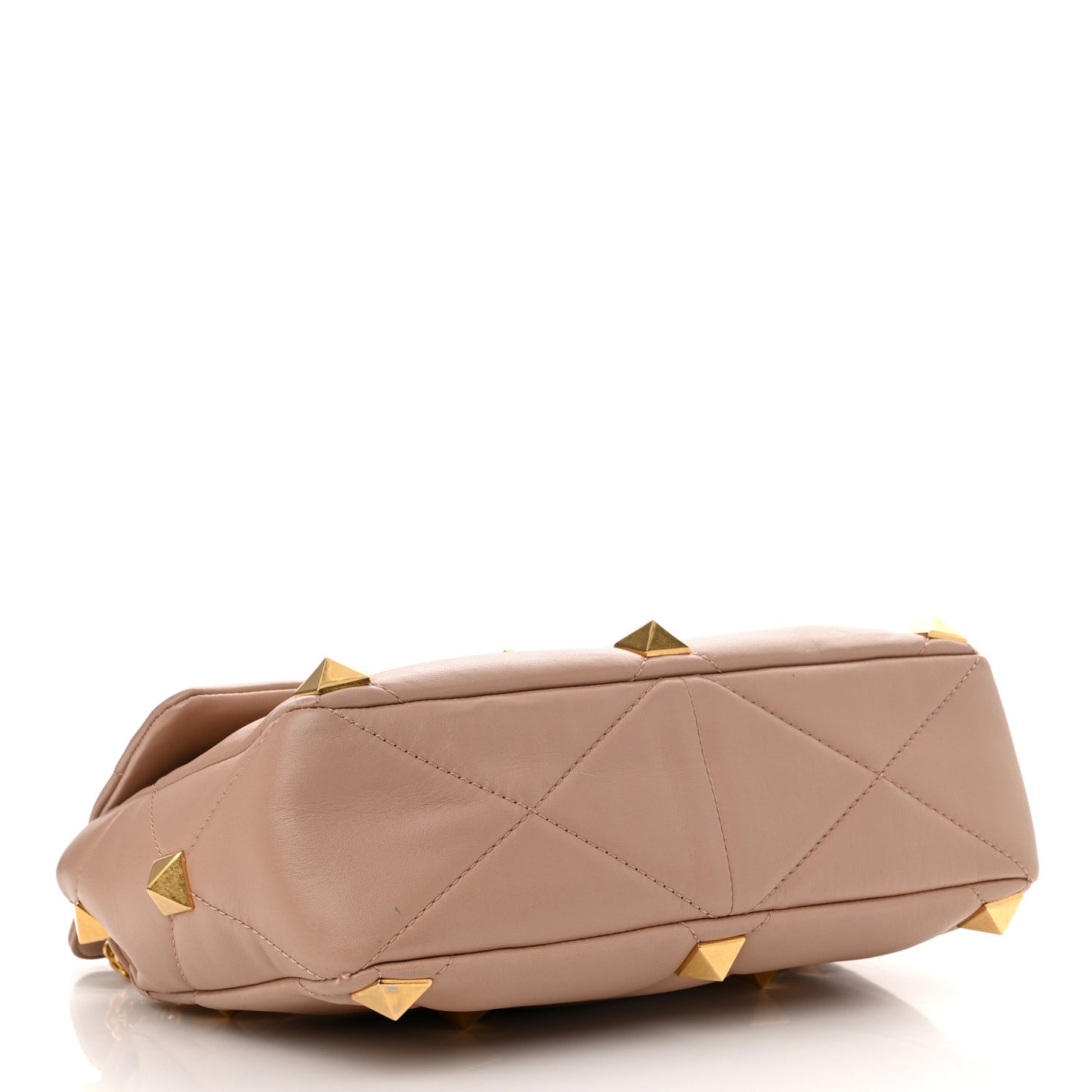 Nappa Large Roman Stud Shoulder Bag Rose Cannelle