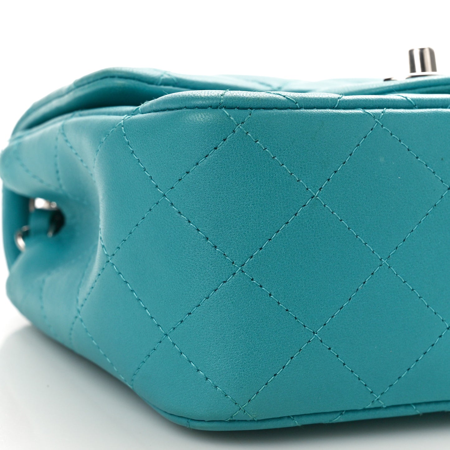 Lambskin Quilted Mini Square Flap Blue