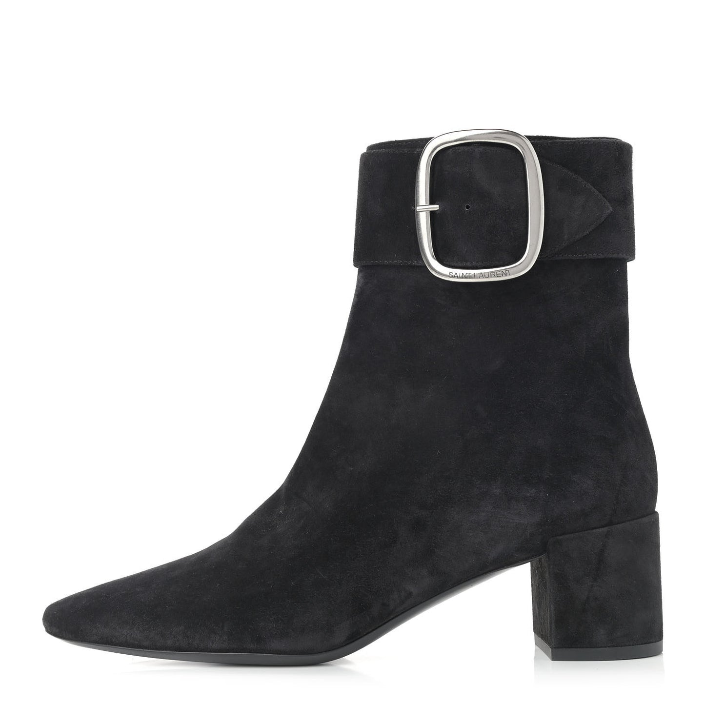 Suede Joplin 50 Buckle Booties 38 Black