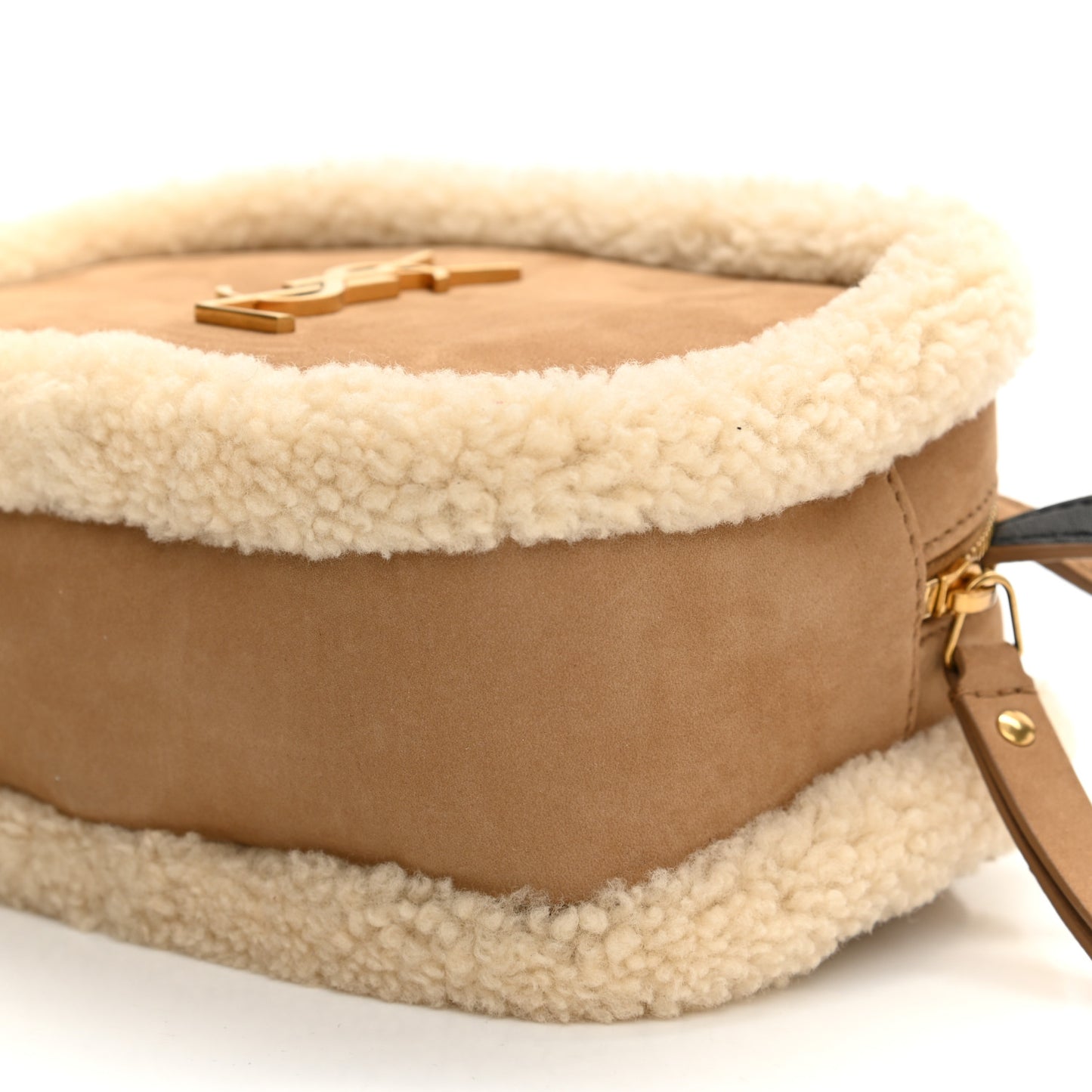 Suede Shearling Lou Belt Bag Natural Tan