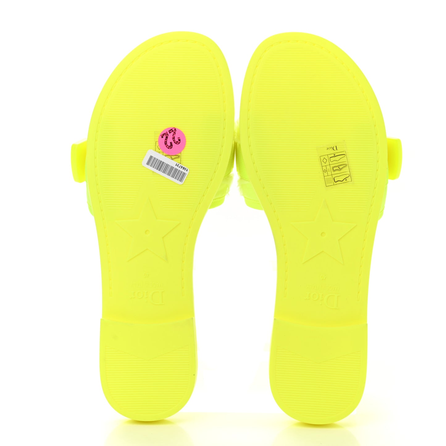 Technical Stretch Fabric Camouflage Dio(r)evolution Slide Sandals 40 Yellow Fluo