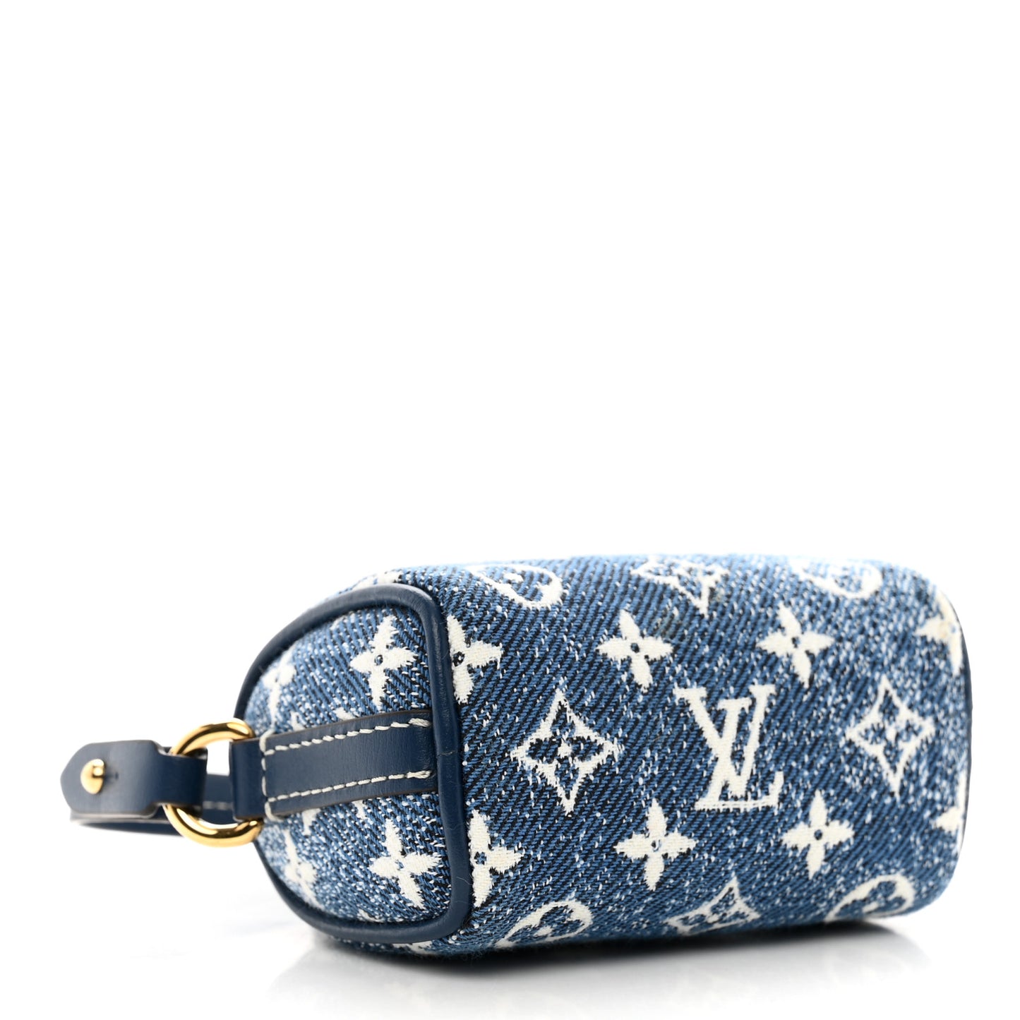 Denim Monogram Jacquard Micro Speedy Bag Charm Bleu