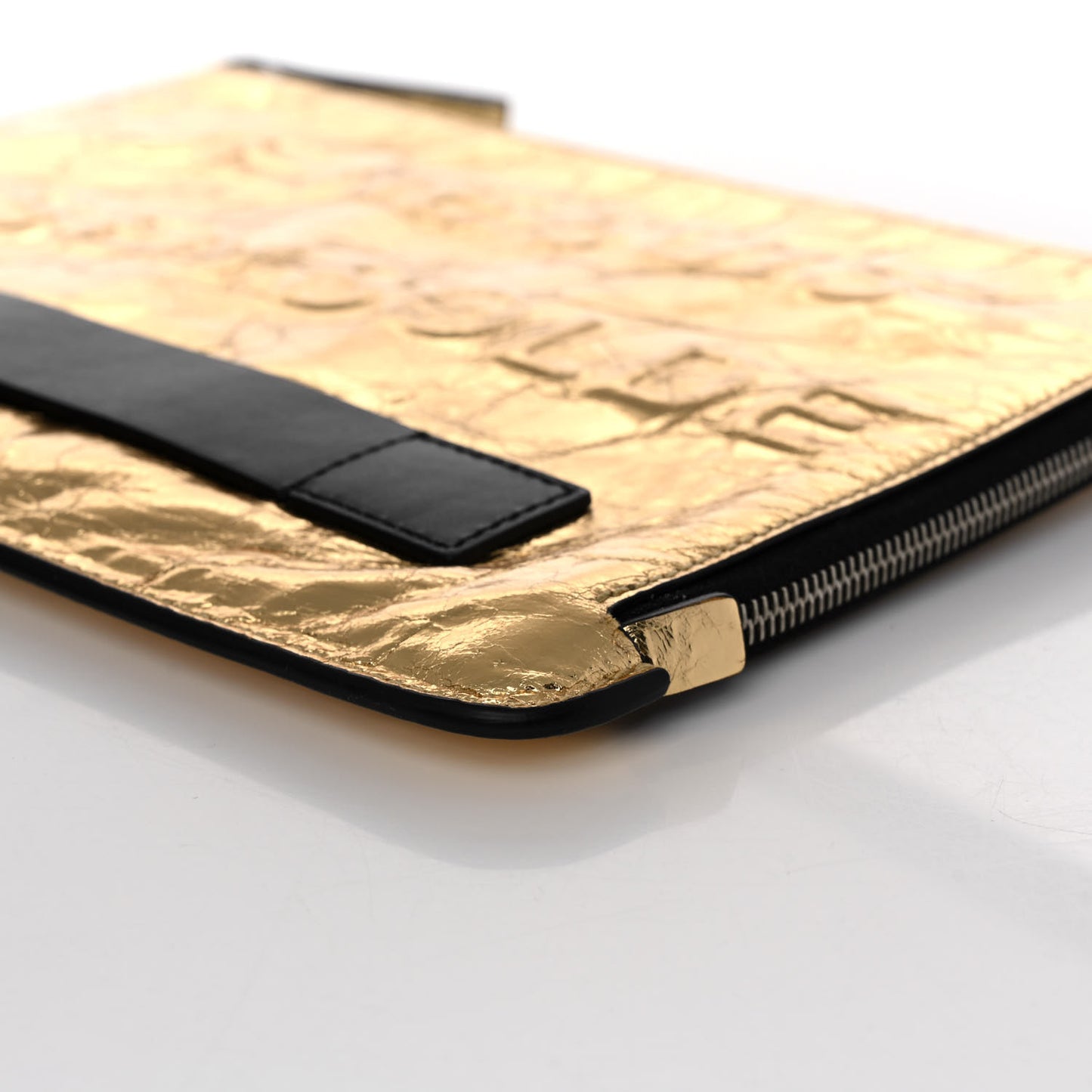 Metallic Lambskin Medium Je Ne Suis Pas En Solde Pouch Clutch Gold