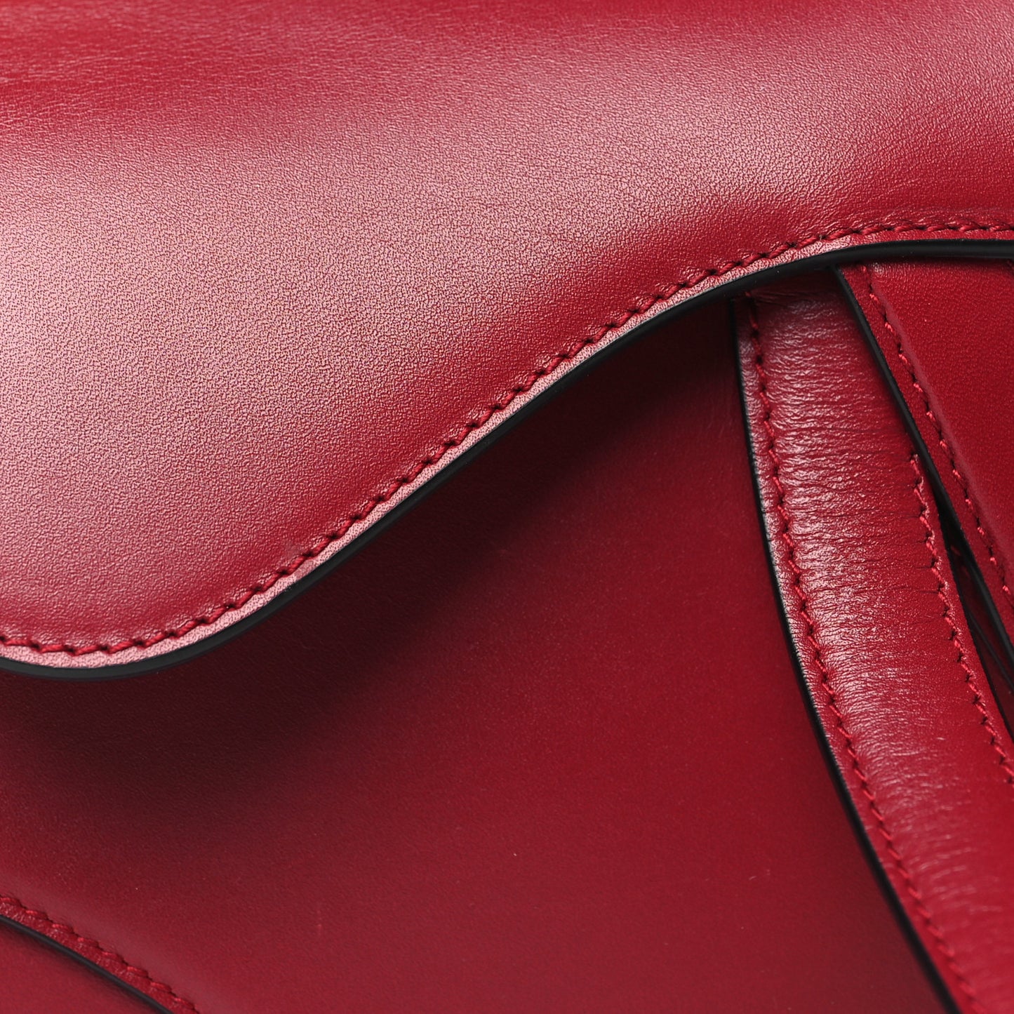 Calfskin Mini Saddle Bag Red