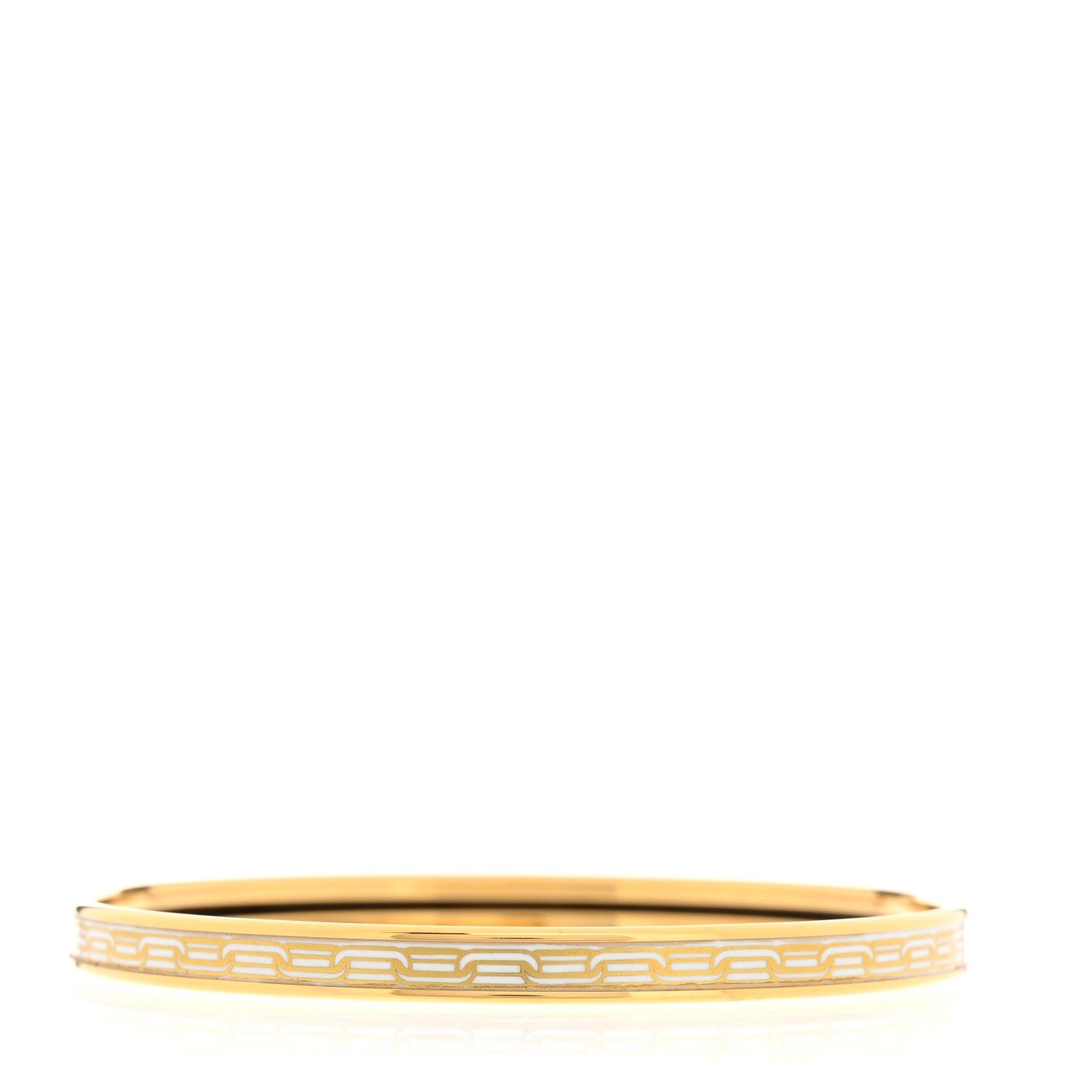 Hermes Enamel Printed Reaction En Chaines Extra Narrow Bracelet 70 White 3 of 5