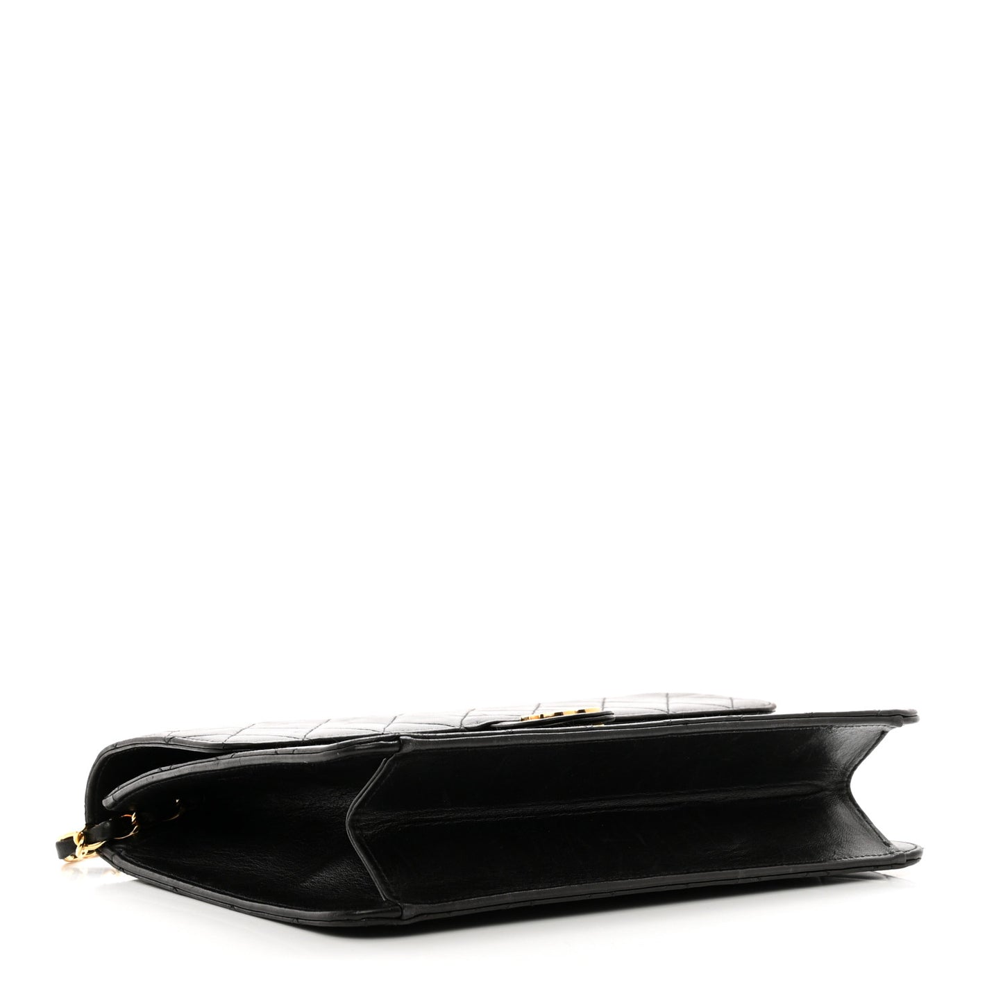 Lambskin Quilted Medium Single Flap Black