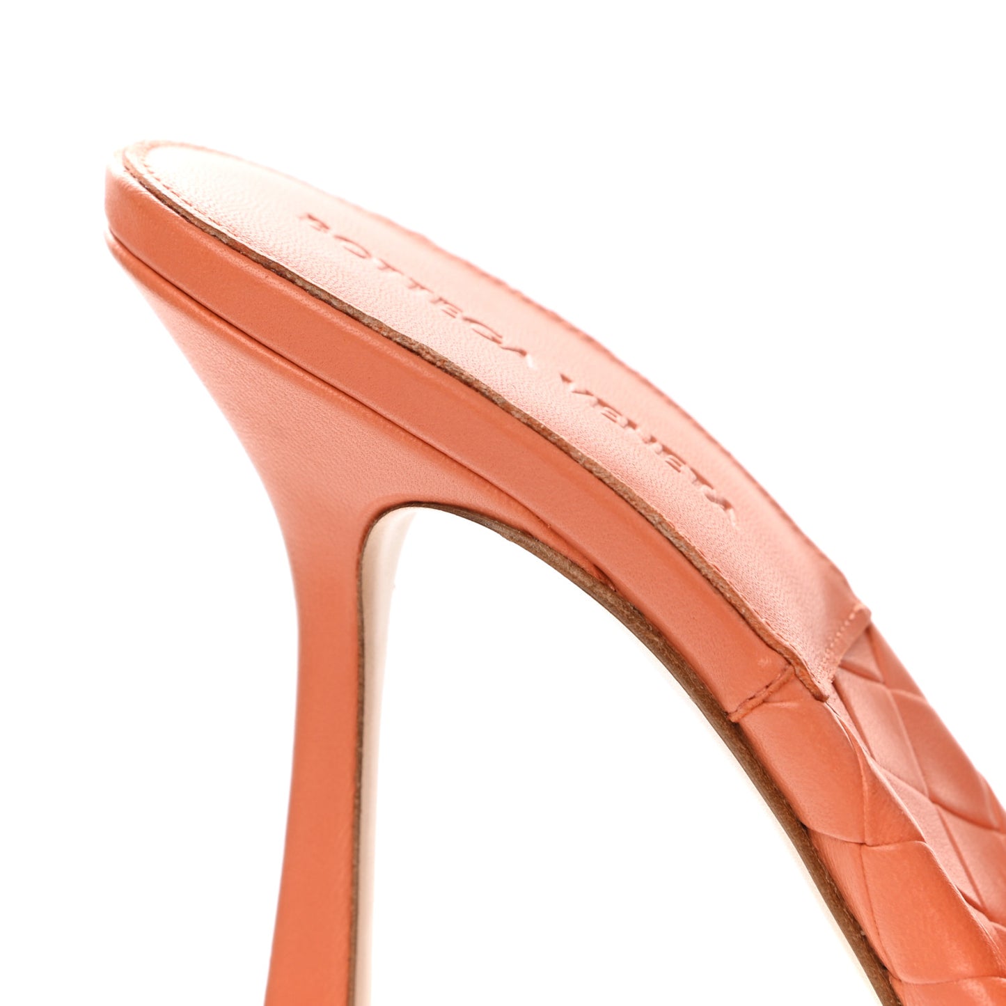 Nappa Maxi Intrecciato Lido Mule Sandals 39 Papaya