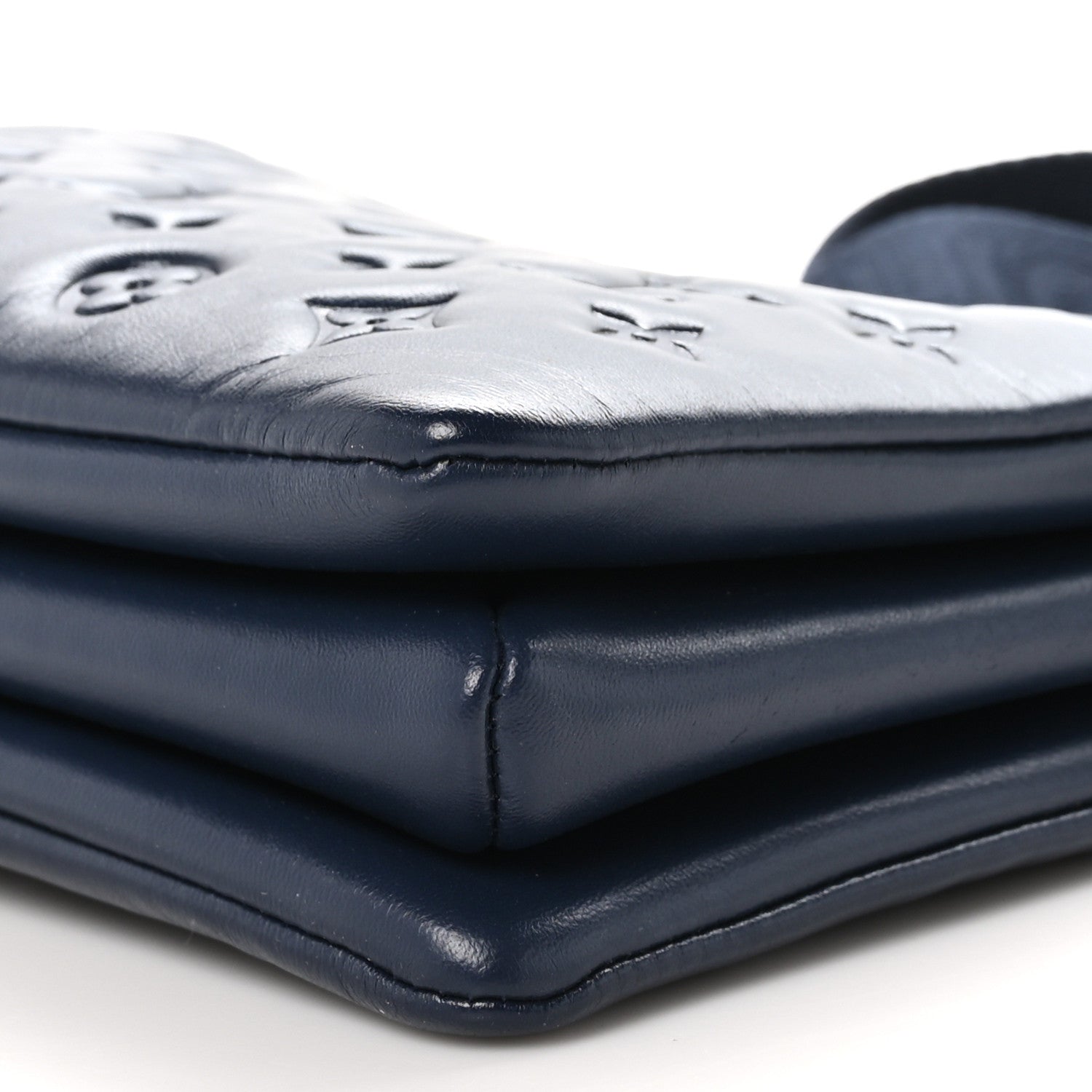 Louis Vuitton Lambskin Embossed Monogram Coussin PM Navy 10 of 11