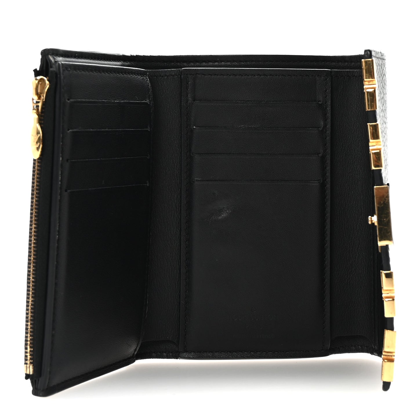 Taurillon Embellished Capucines Compact Wallet Black