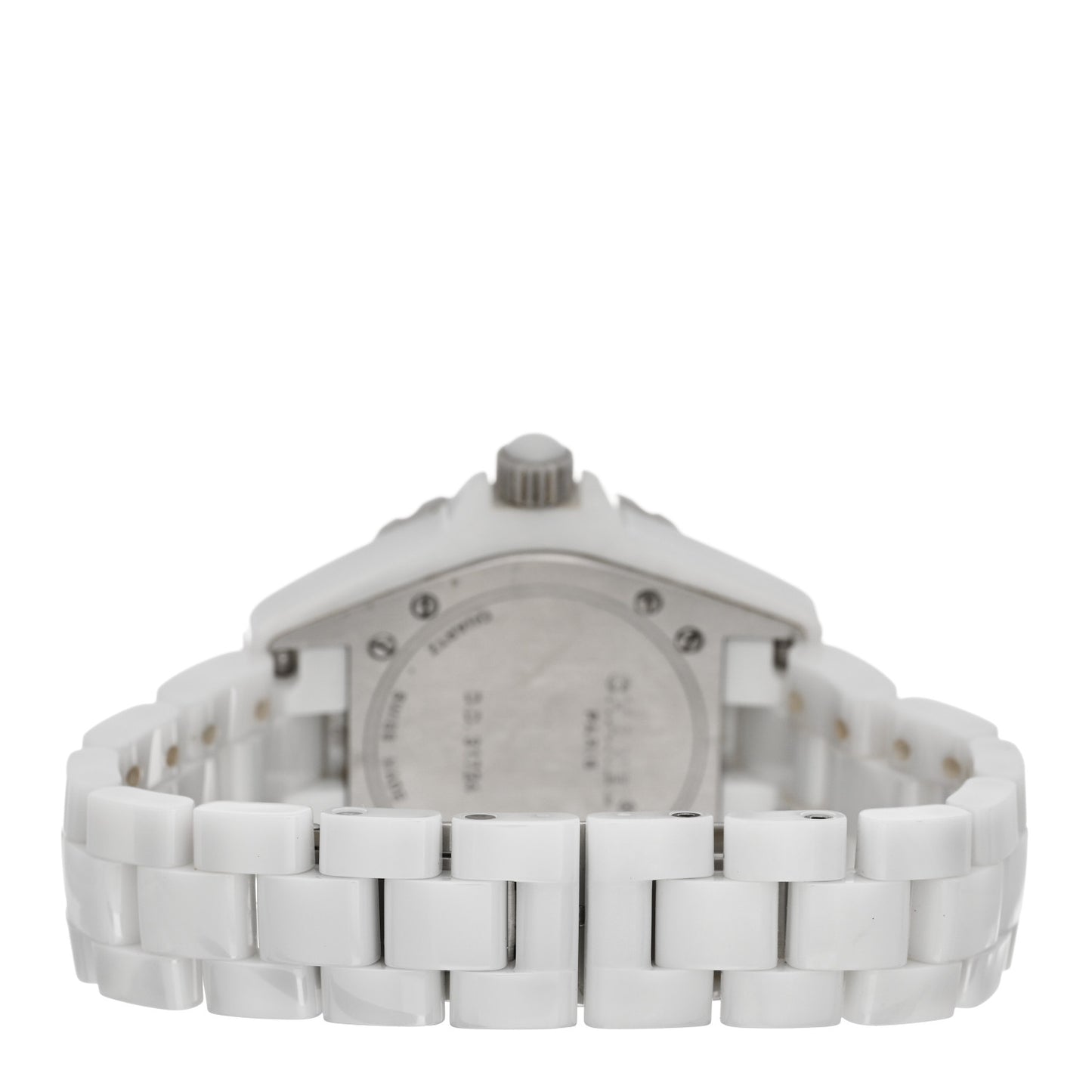 Stainless Steel Ceramic Diamond 33mm J12 Quartz Watch White