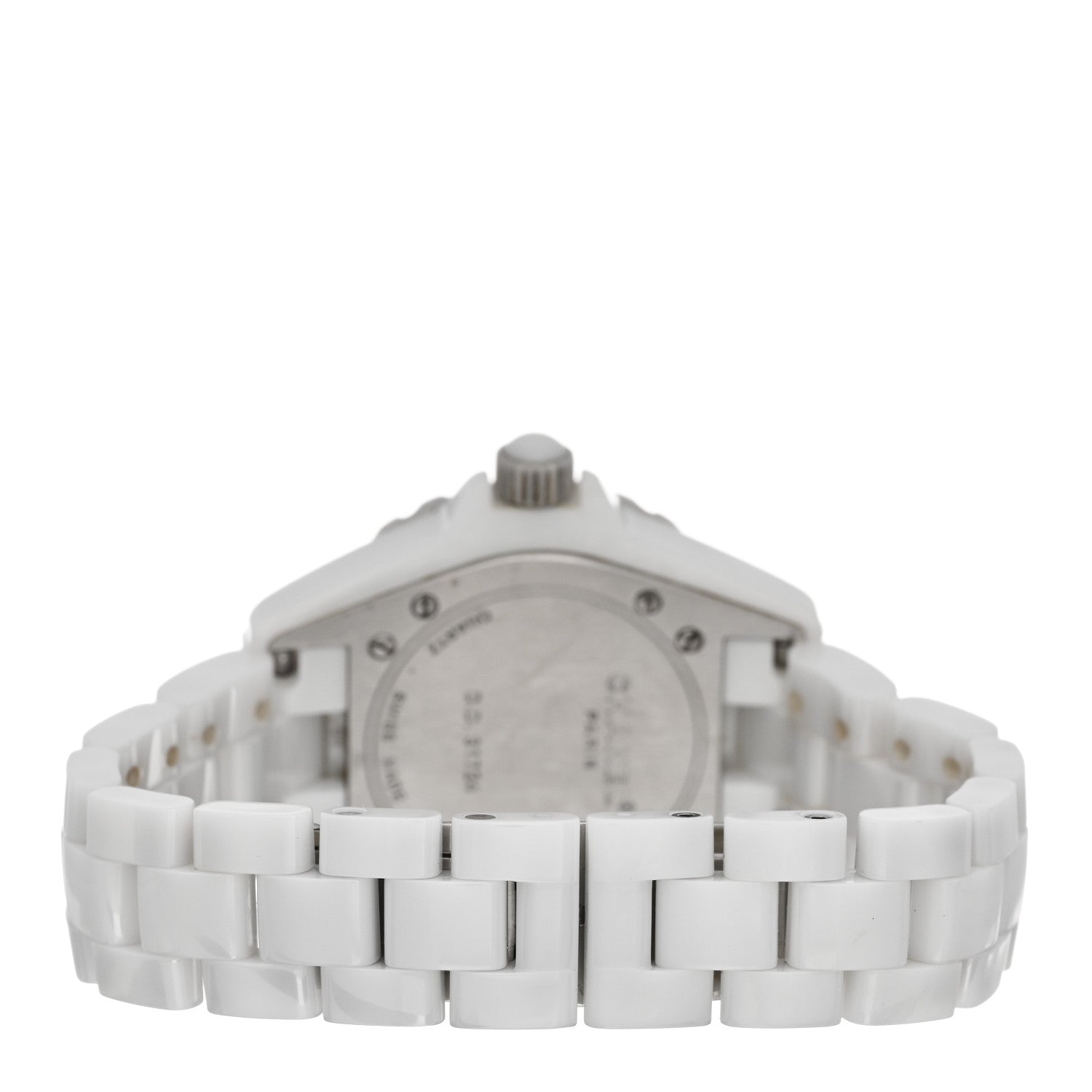 Chanel Stainless Steel Ceramic Diamond 33mm J12 Quartz Watch White 3 of 4