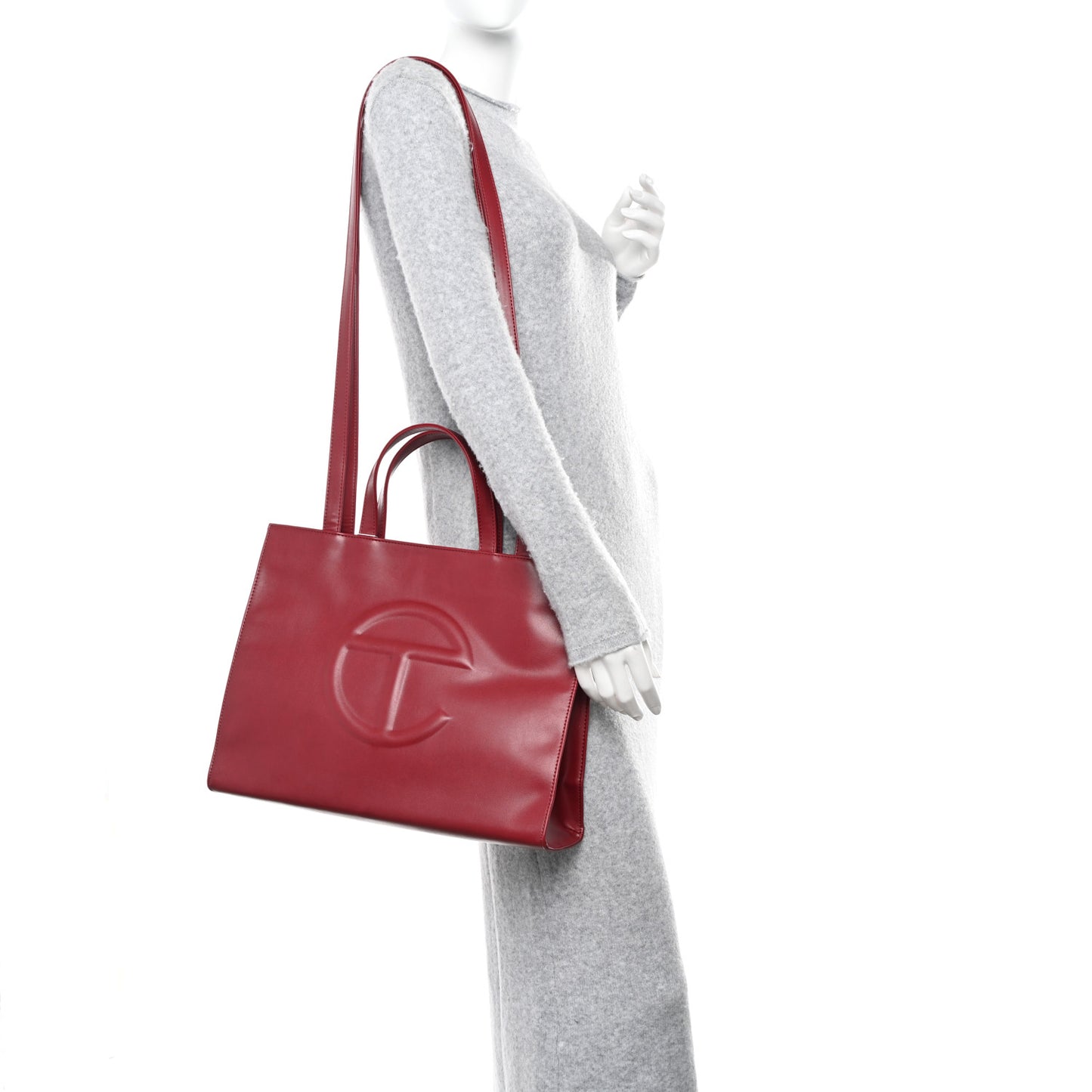 Vegan Leather Medium Shopping Bag Oxblood