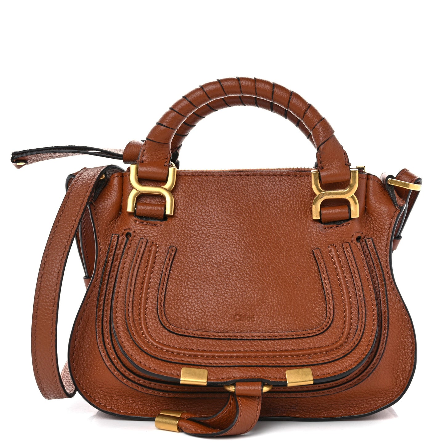 Calfskin Mini Marcie Satchel Tan